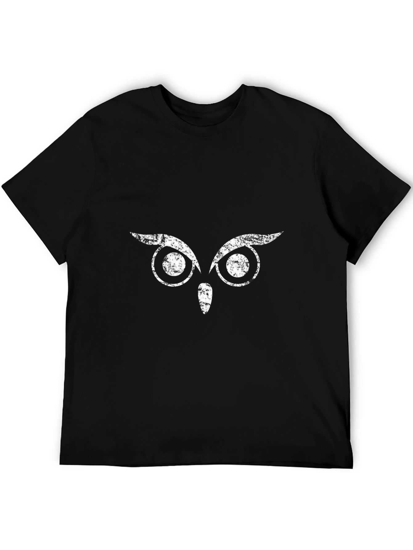 Mens Black Owl Eyes Graphic T-Shirt