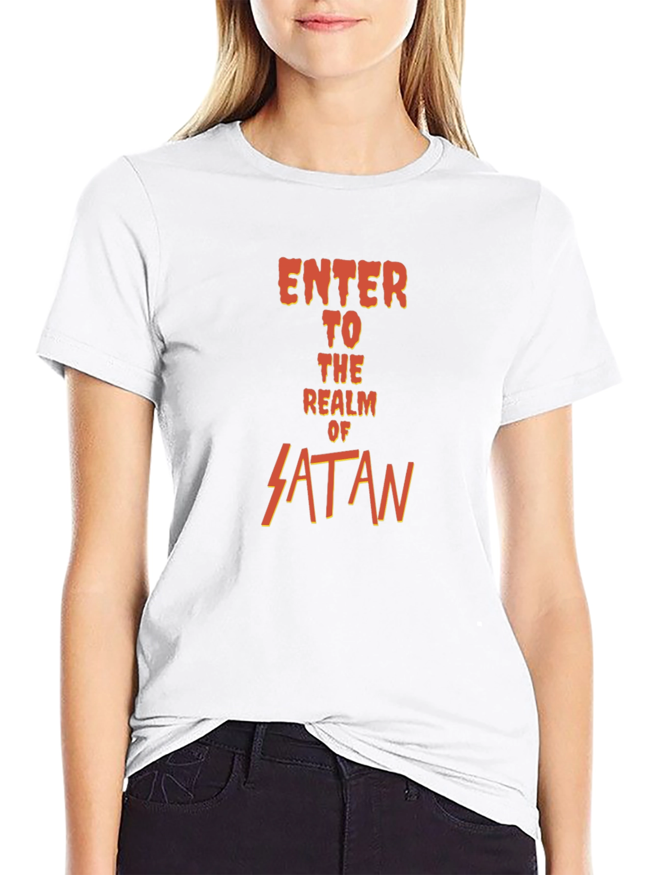 Enter the Realm of Satan Black Tee