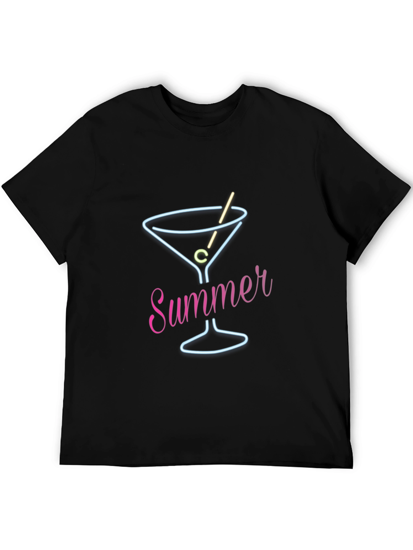 Summer Neon Martini T-Shirt - Stylish Casual Wear