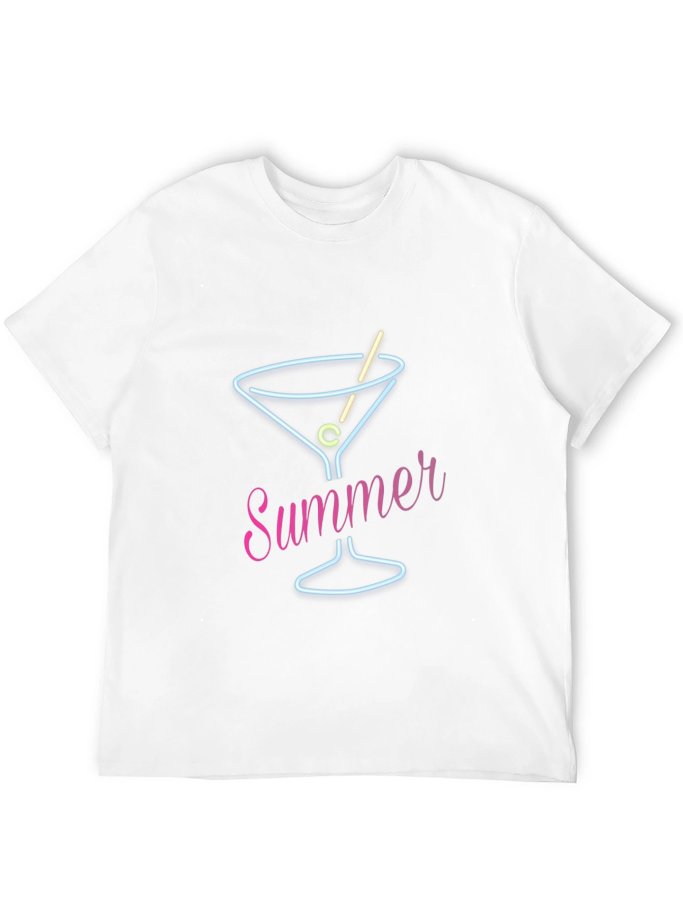 Summer Neon Martini T-Shirt - Stylish Casual Wear