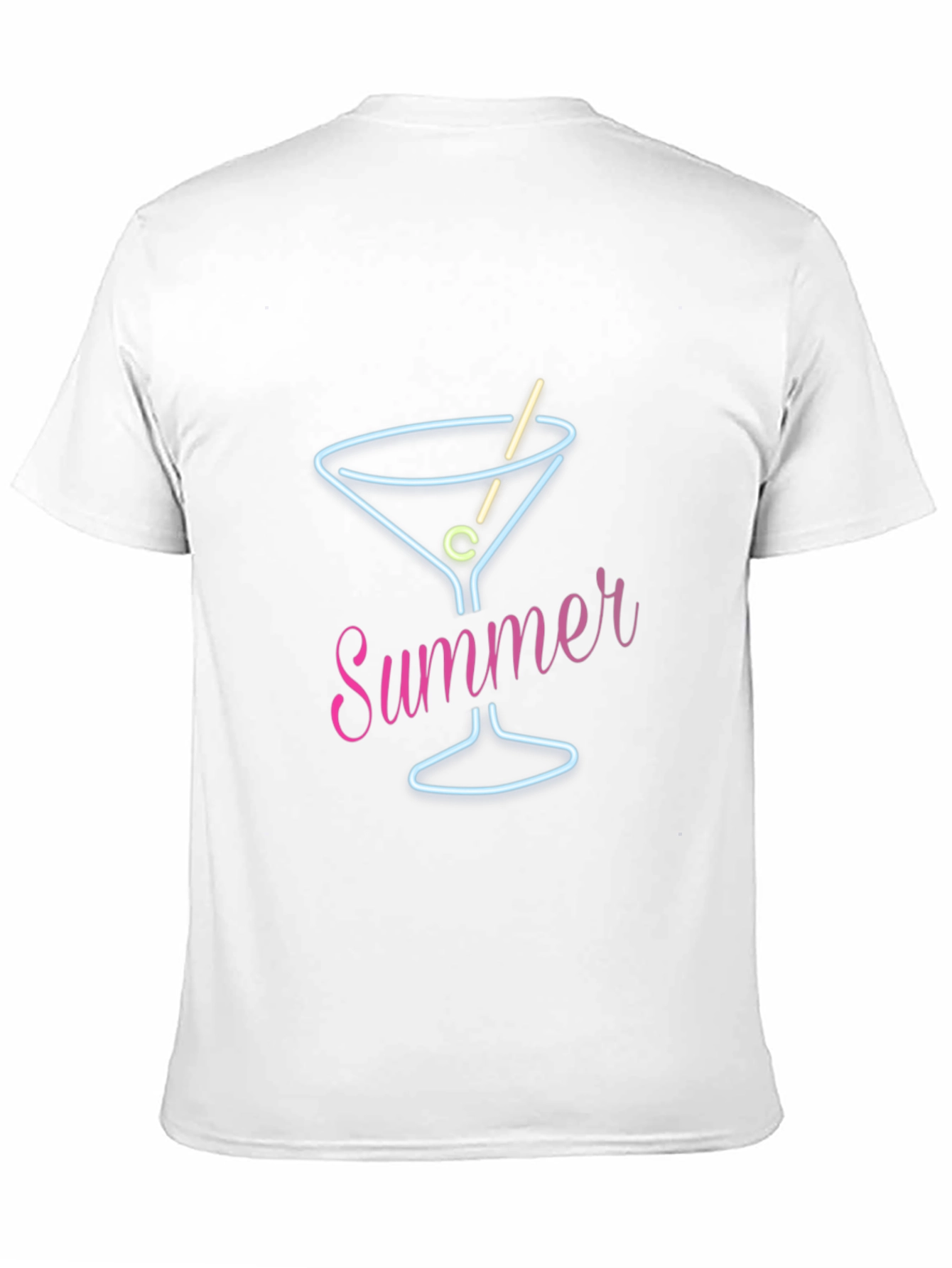 Summer Neon Martini T-Shirt - Stylish Casual Wear