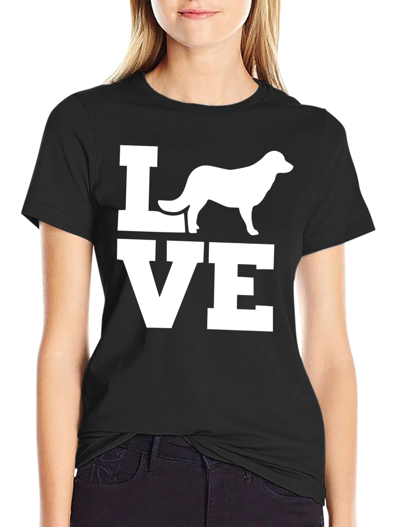 Love Dog Graphic T-Shirt - Black