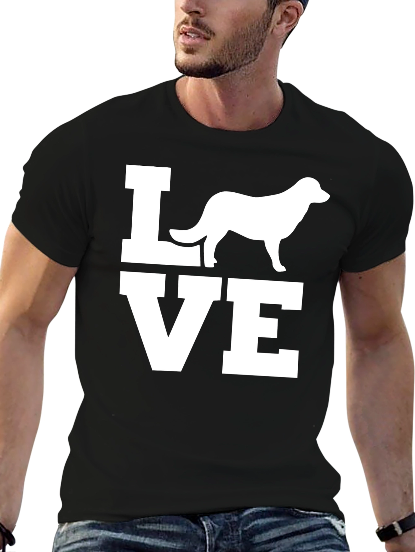 Love Dog Graphic T-Shirt - Black