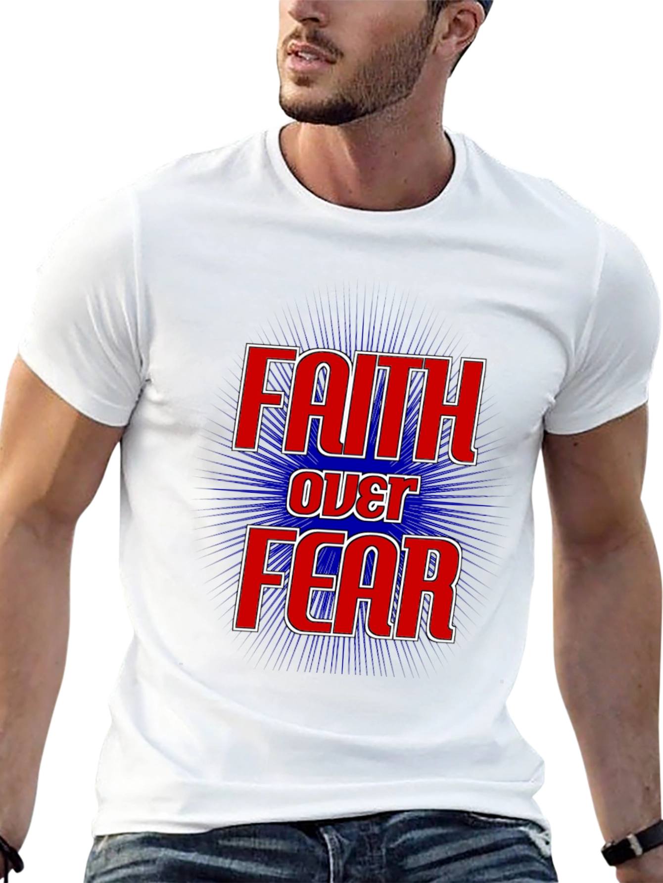 Faith Over Fear Graphic Print T-Shirt
