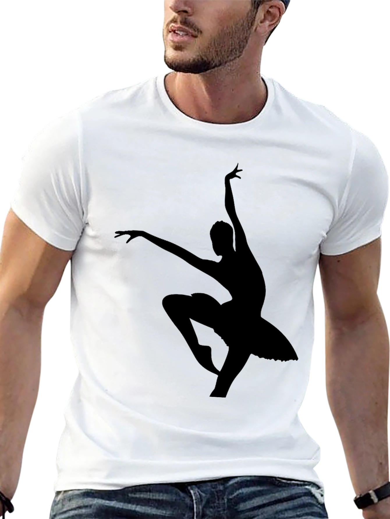 Elegant Ballerina Graphic T-Shirt - Classic Black Tee