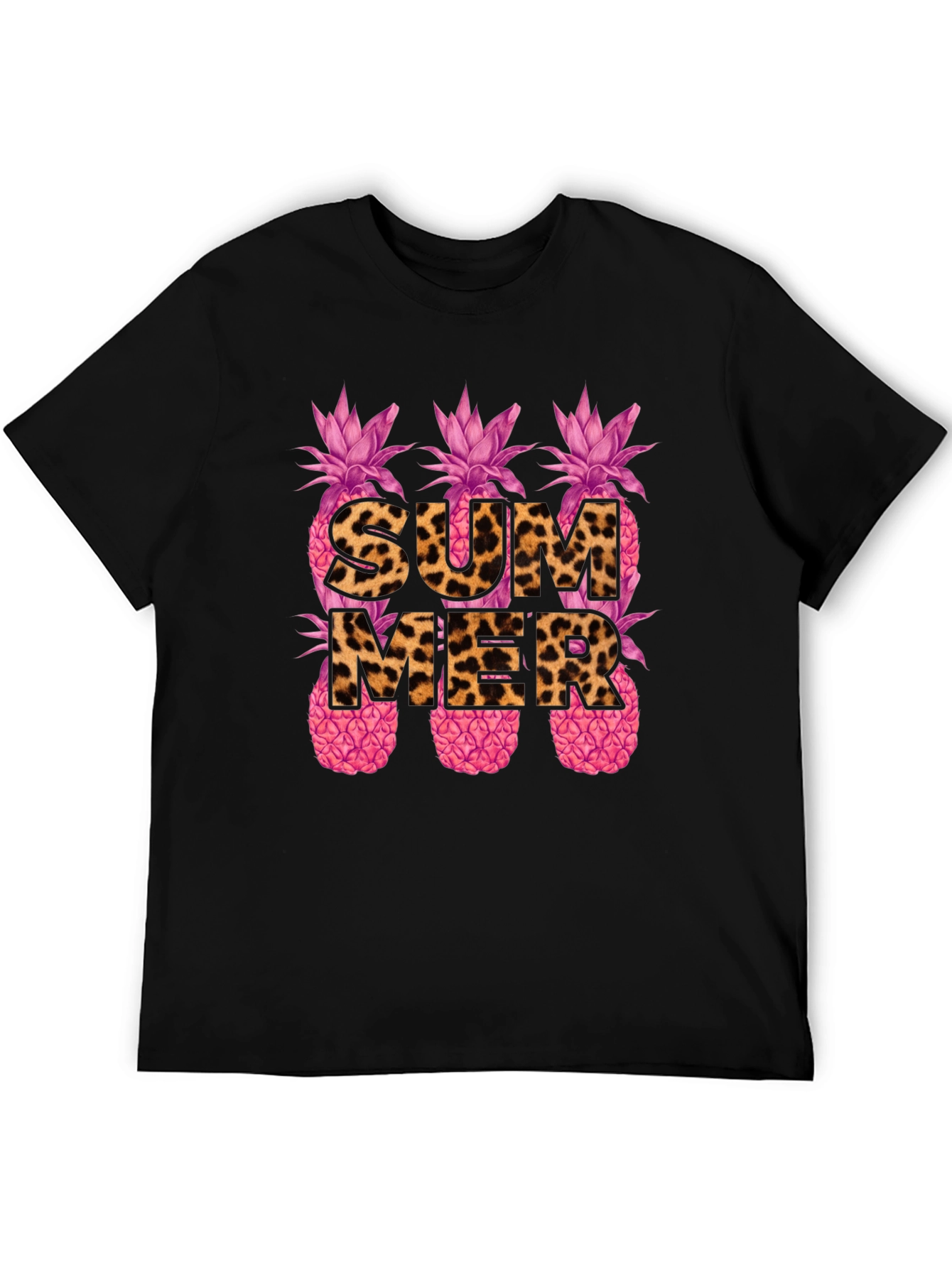 Leopard Print Summer Pineapple Graphic Tee