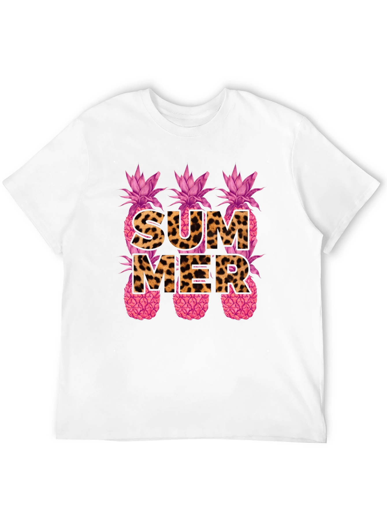 Leopard Print Summer Pineapple Graphic Tee