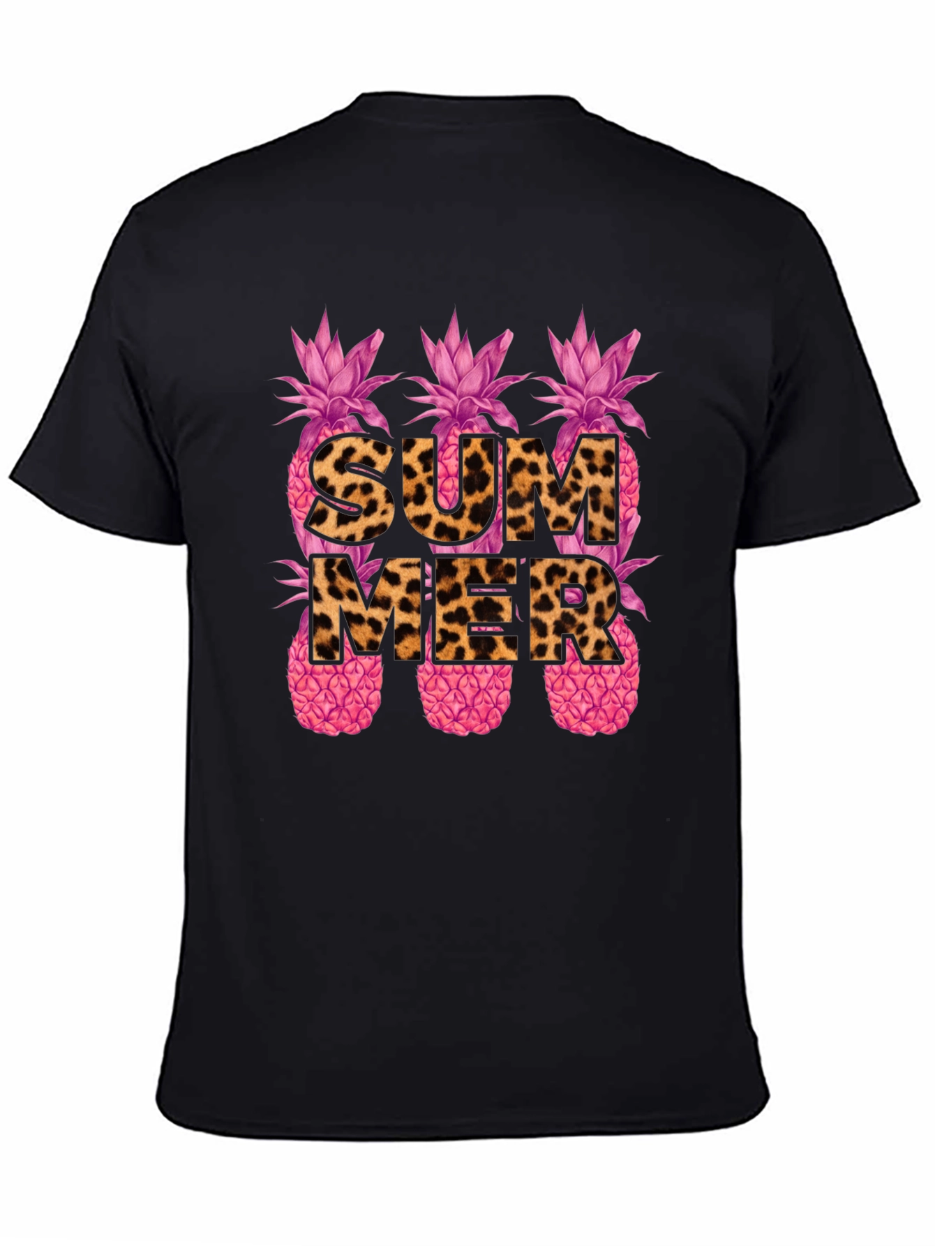 Leopard Print Summer Pineapple Graphic Tee