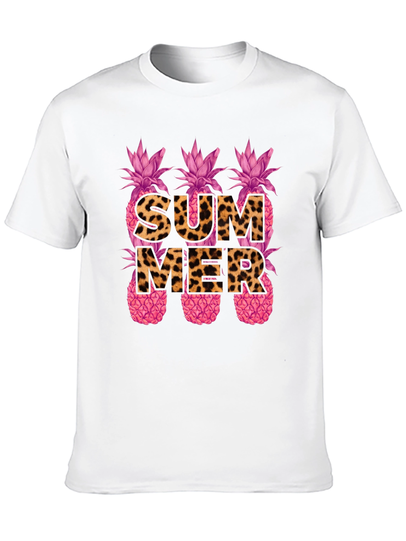 Leopard Print Summer Pineapple Graphic Tee