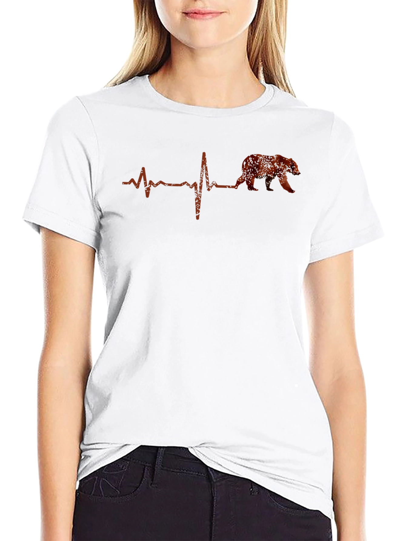 Bear Heartbeat Graphic Tee - Unisex Casual Top