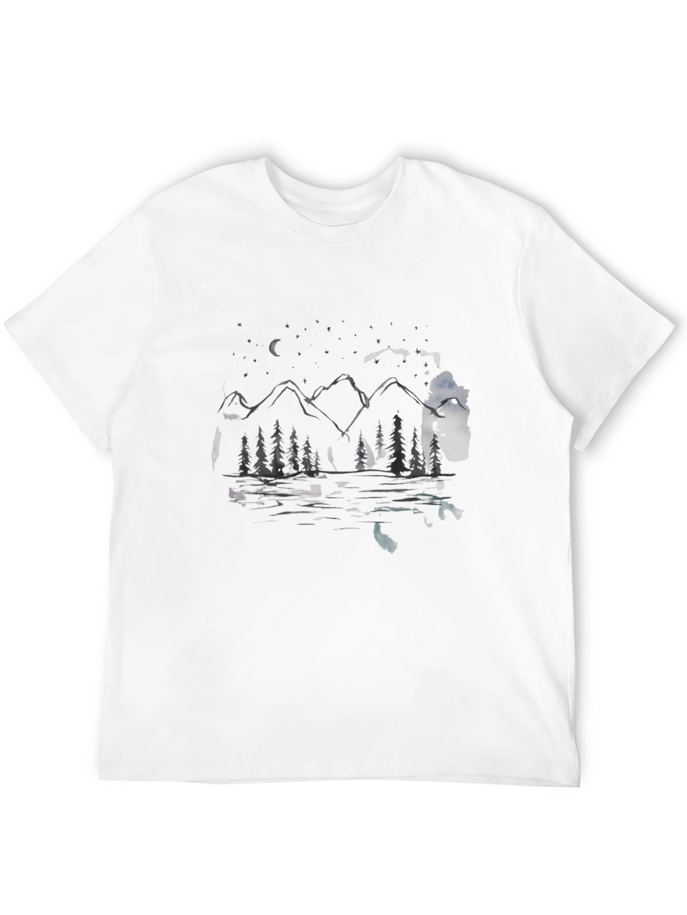 Mountain Lake Scene Graphic Tee