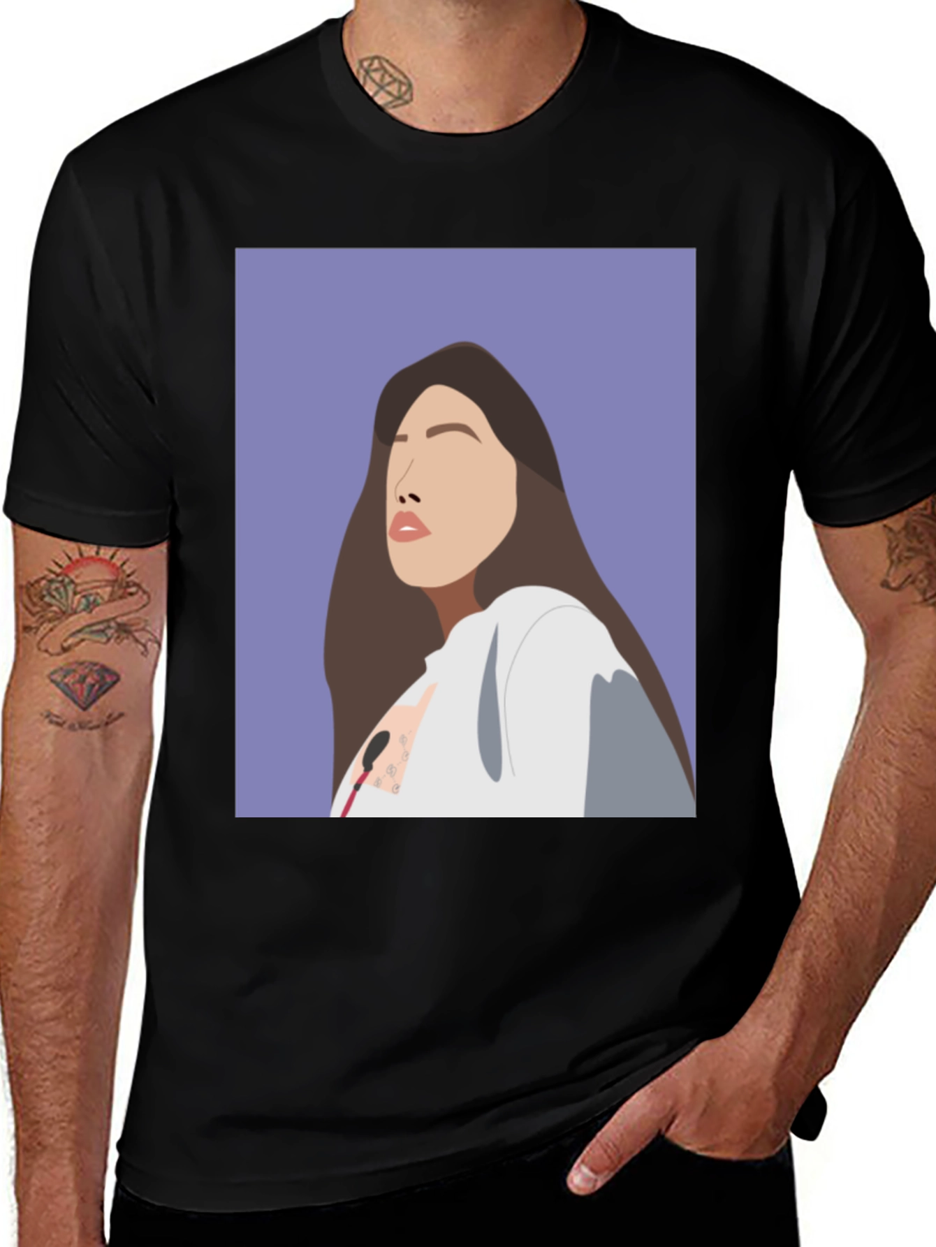 Stylish Graphic Tee: Woman Portrait