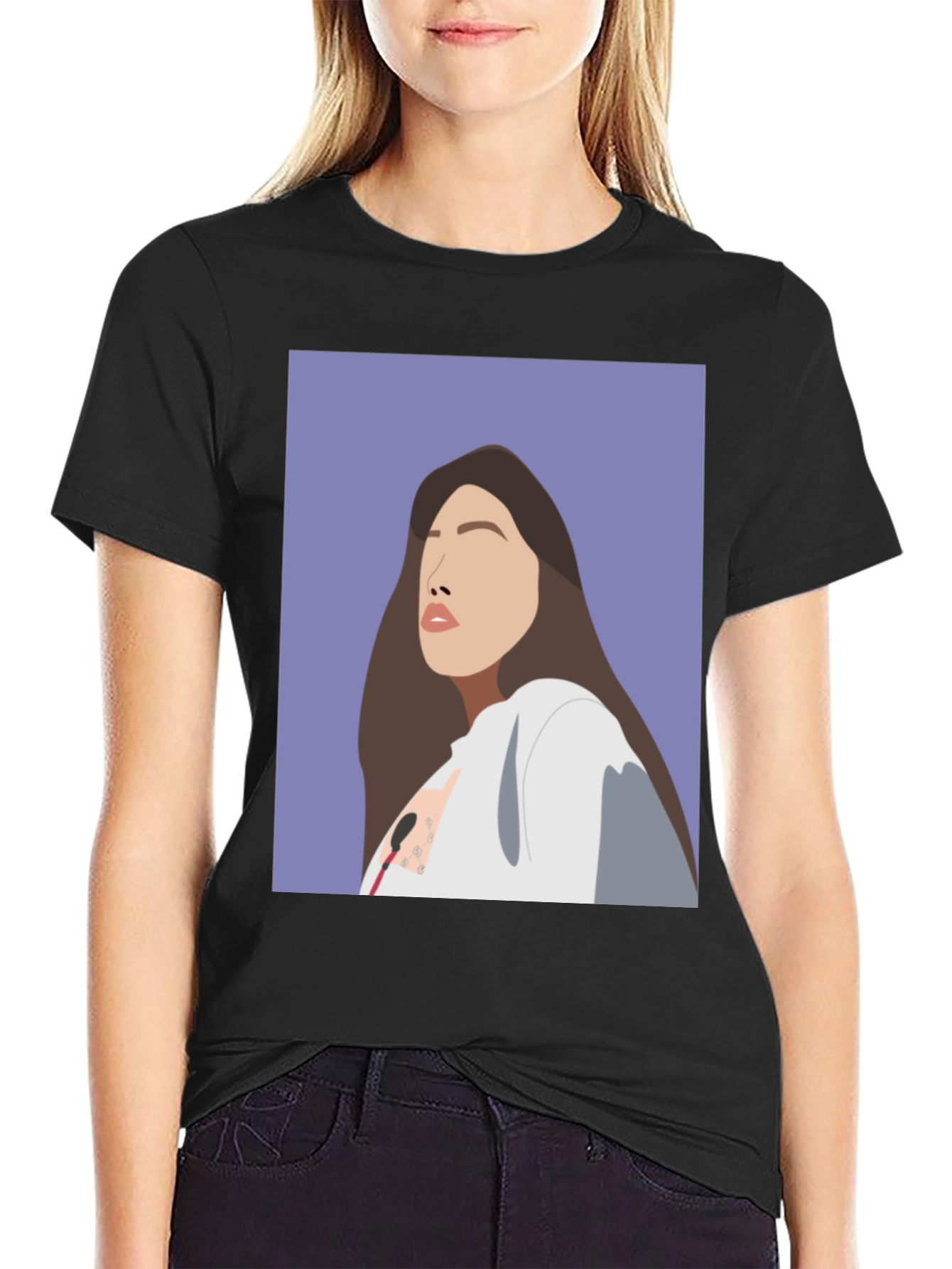 Stylish Graphic Tee: Woman Portrait