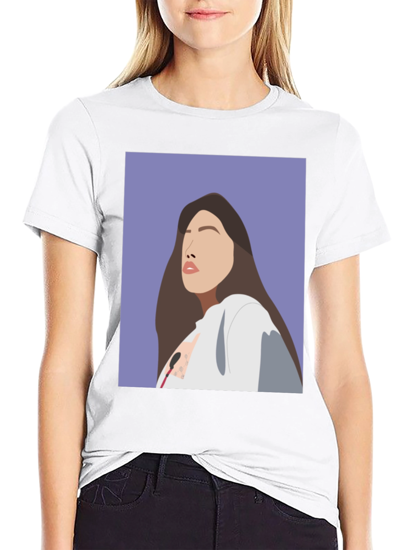 Stylish Graphic Tee: Woman Portrait