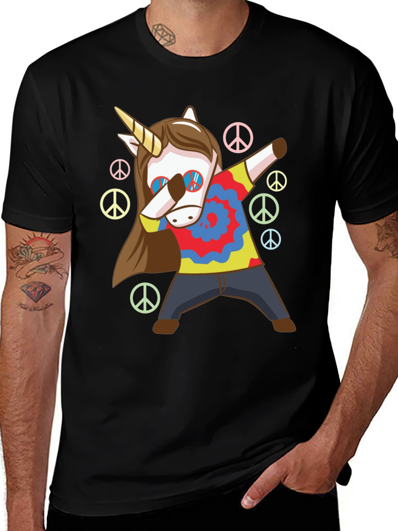 Unicorn Dab T-Shirt: Hippie Peace Style