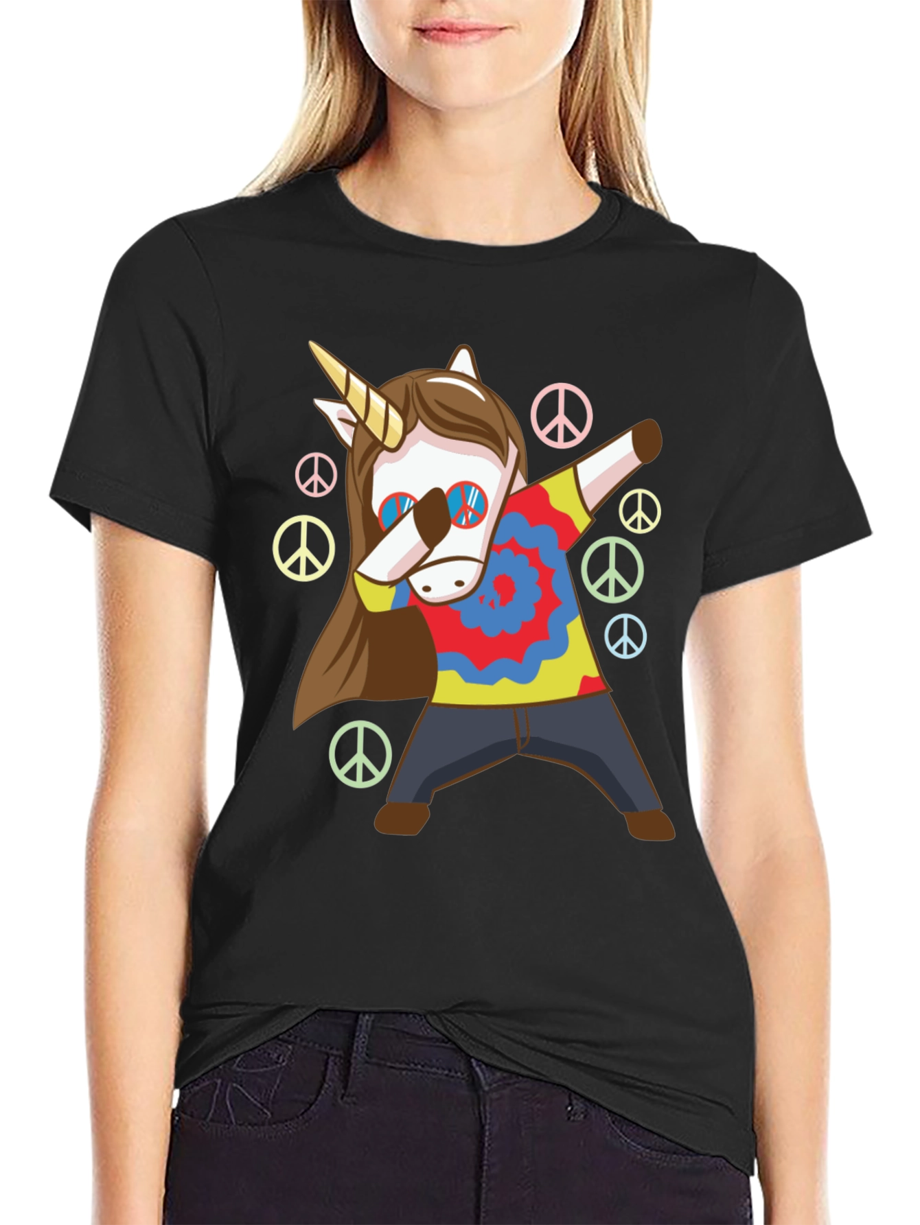 Unicorn Dab T-Shirt: Hippie Peace Style