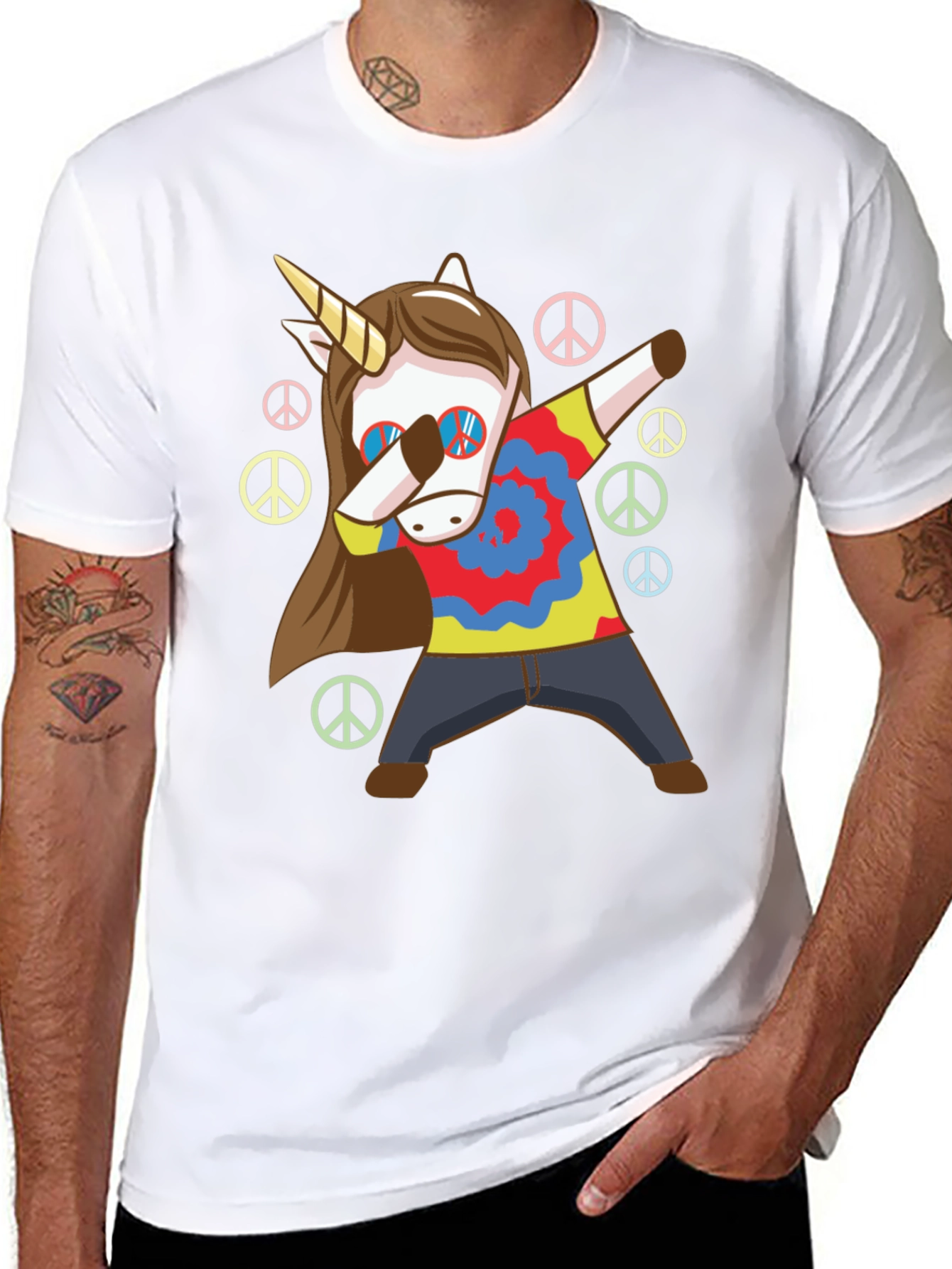 Unicorn Dab T-Shirt: Hippie Peace Style