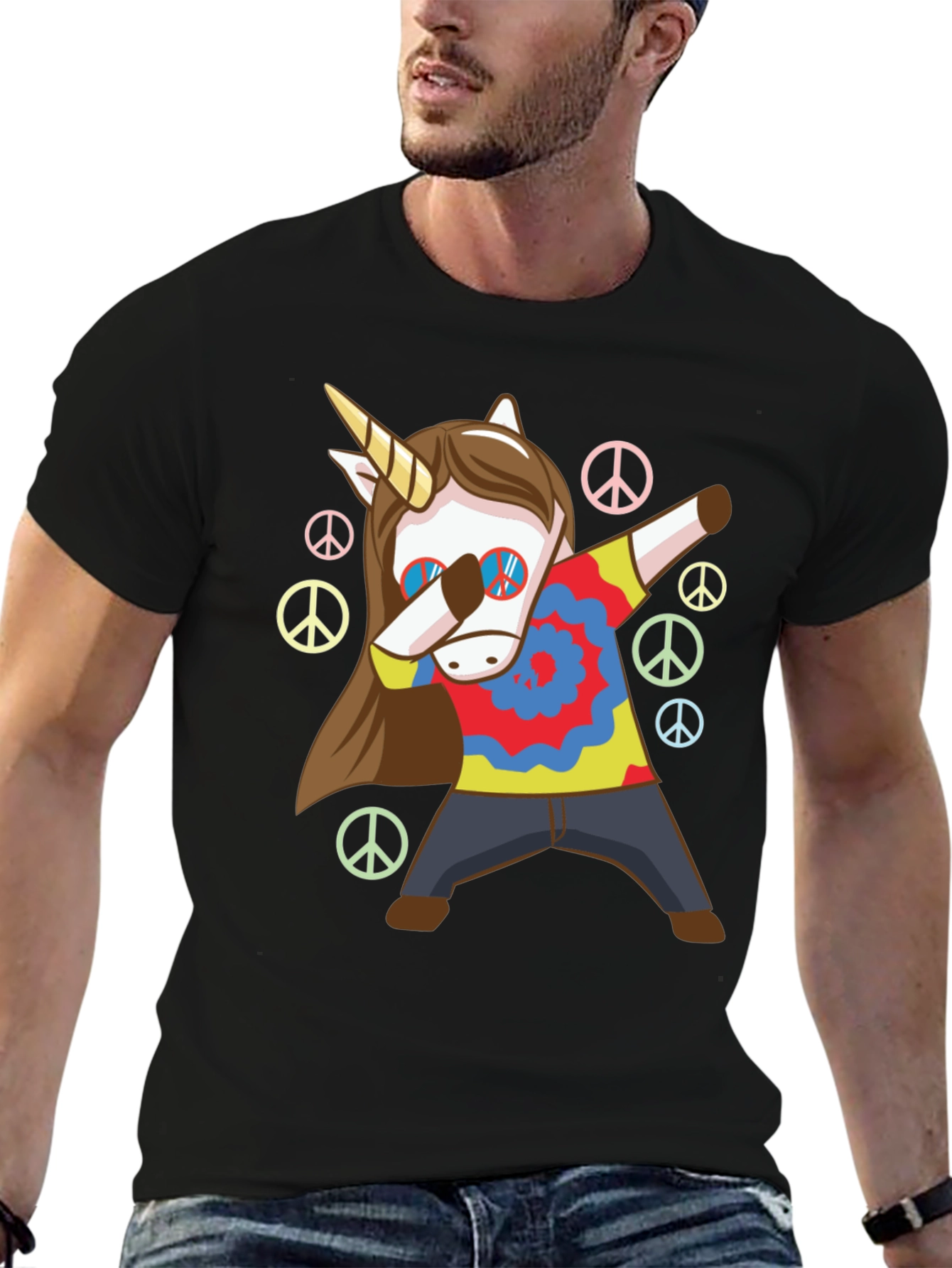 Unicorn Dab T-Shirt: Hippie Peace Style