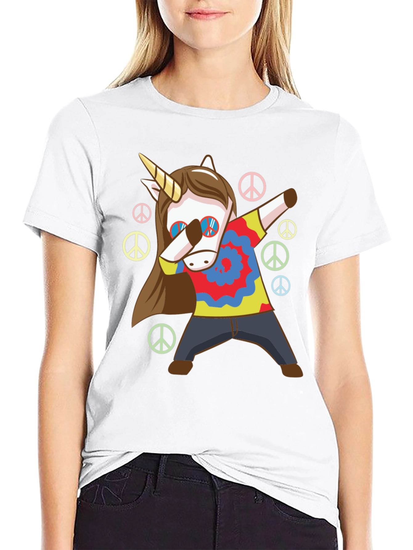 Unicorn Dab T-Shirt: Hippie Peace Style