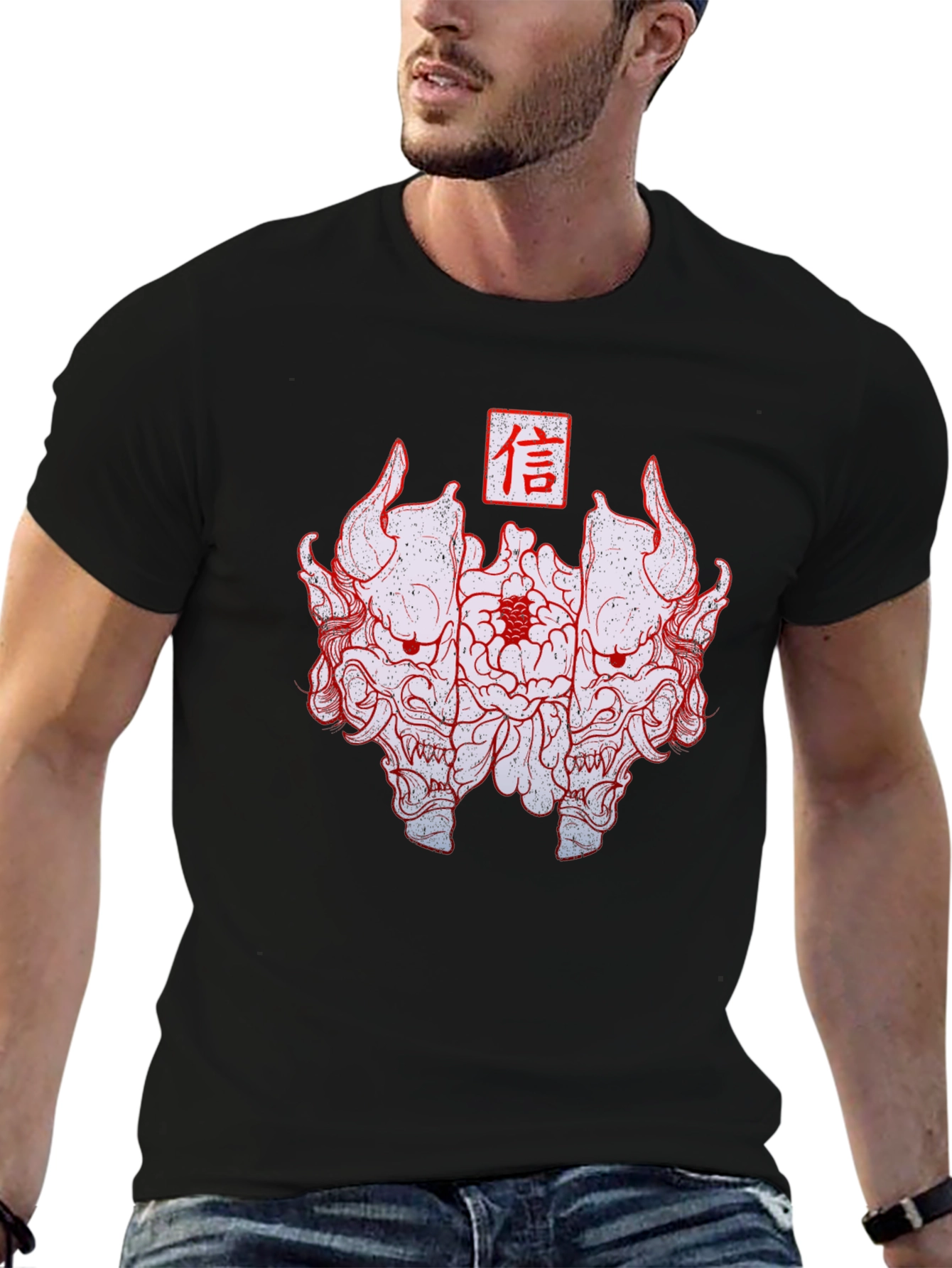 Japanese Oni Mask Graphic Tee
