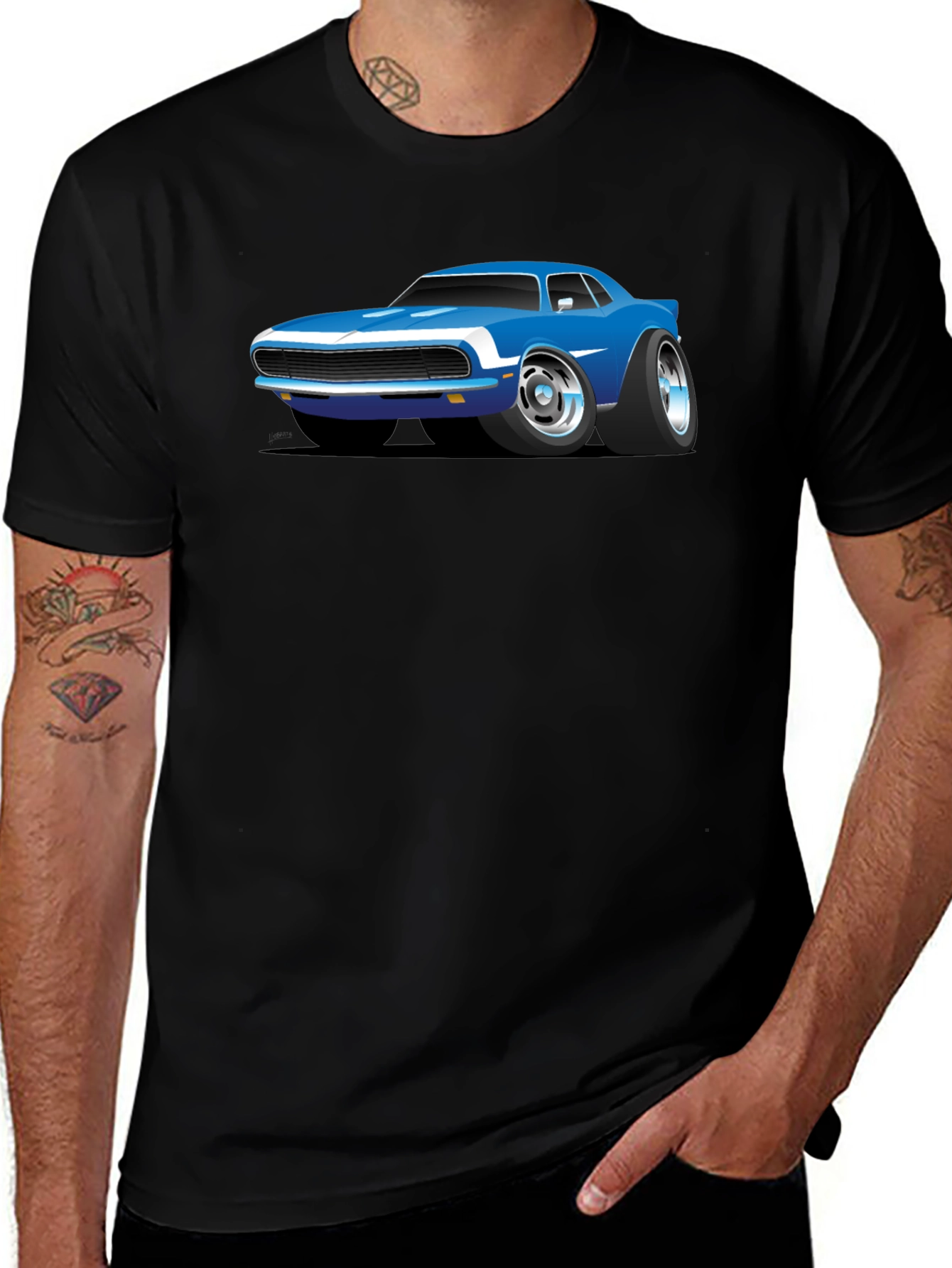 Cartoon Car Graphic T-Shirt