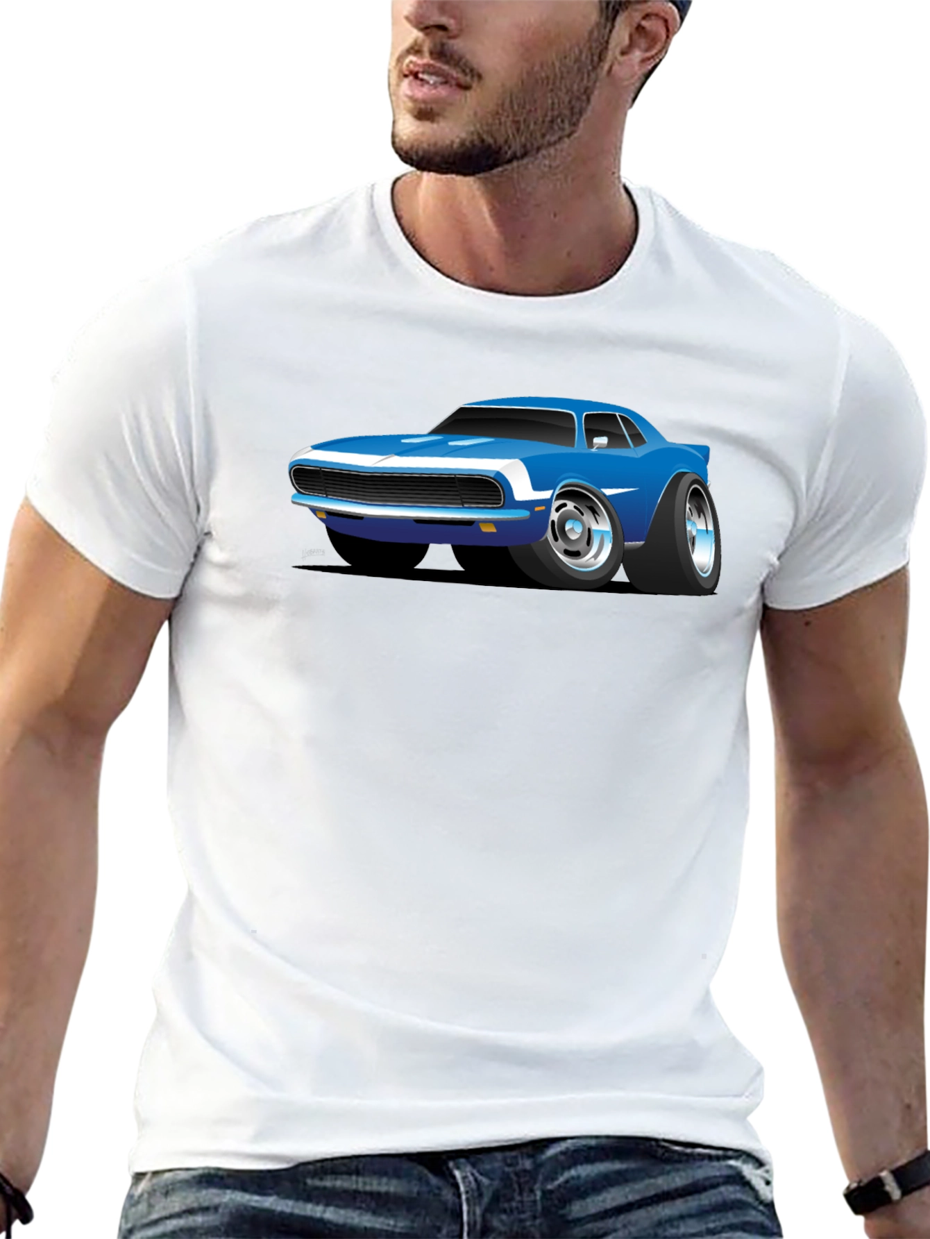 Cartoon Car Graphic T-Shirt