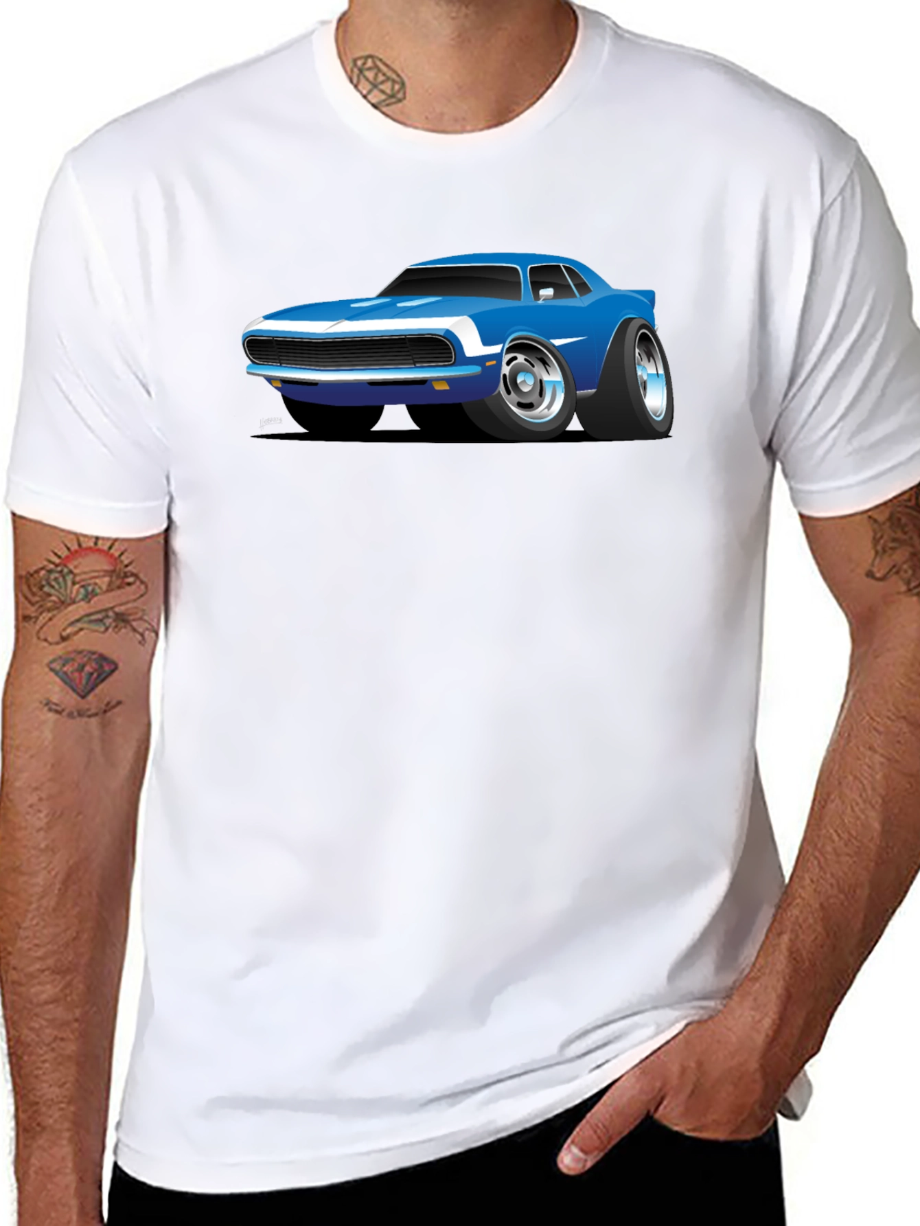 Cartoon Car Graphic T-Shirt