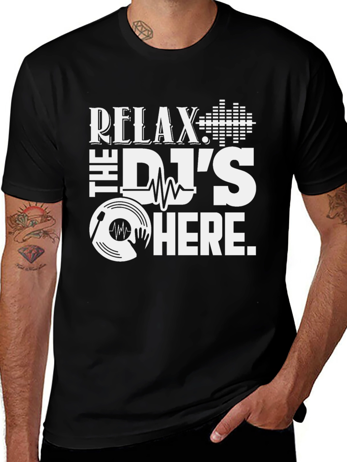 Relax The DJs Here Black T-Shirt