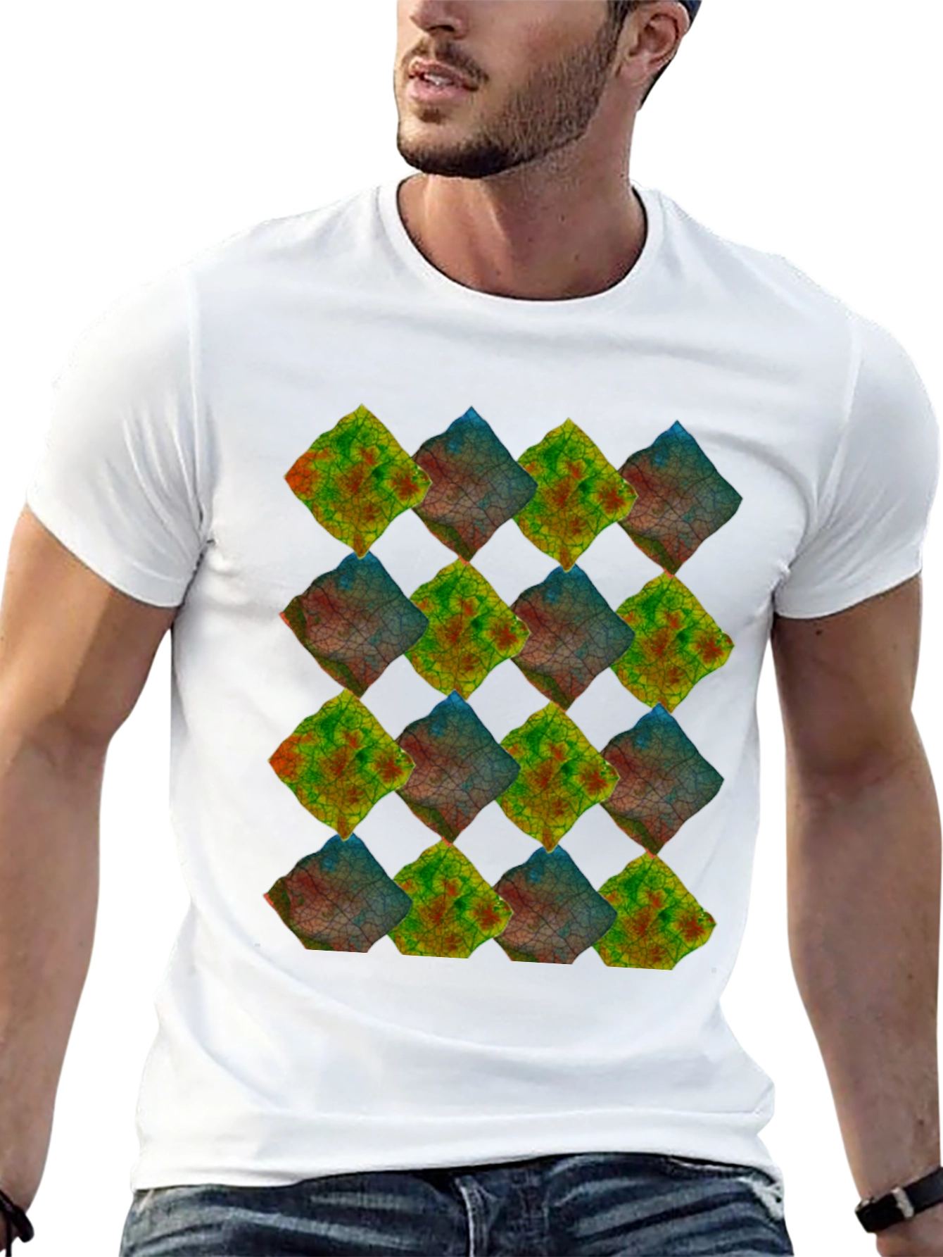 Abstract Mosaic Tee - Unique Graphic Print