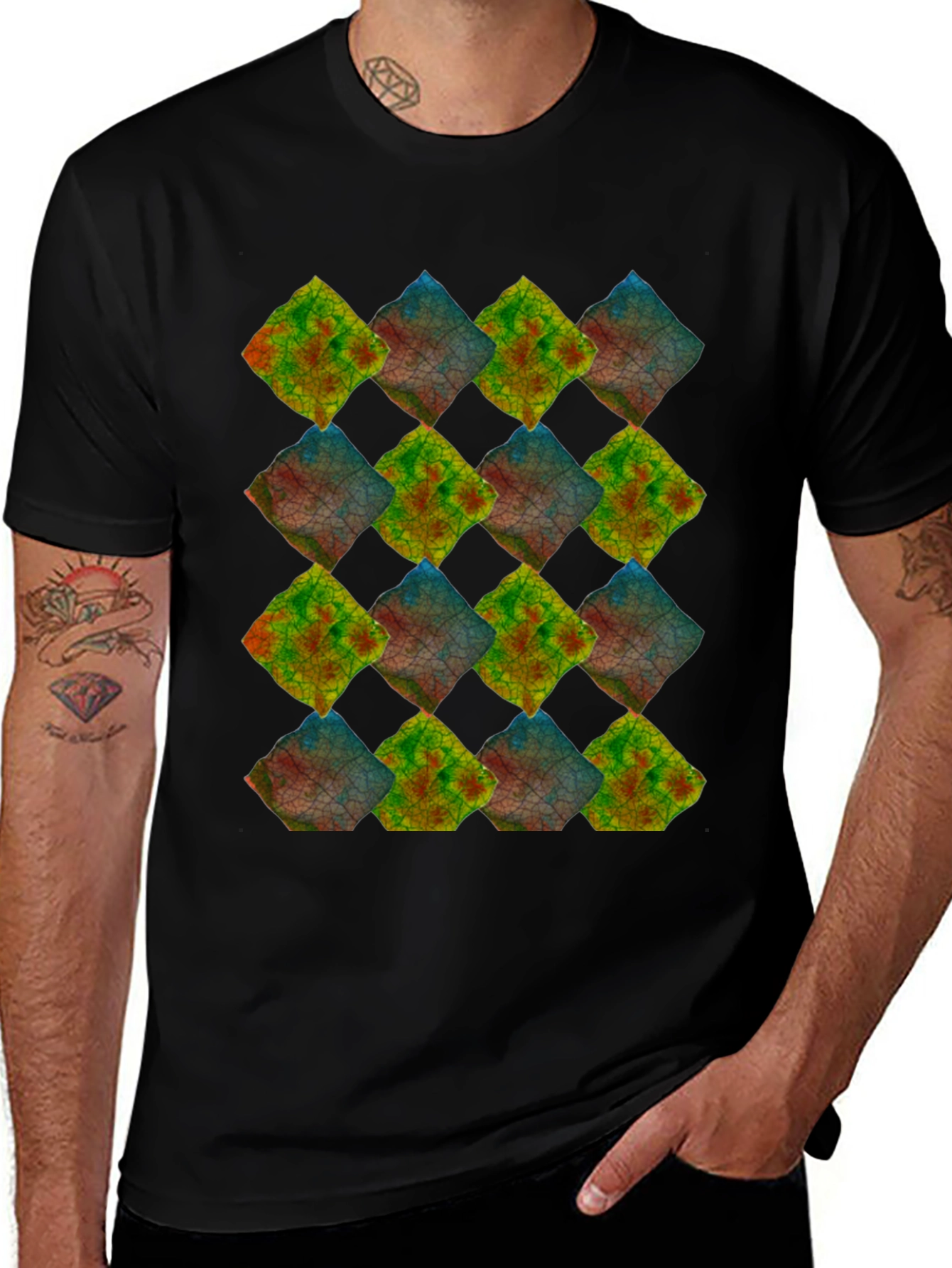 Abstract Mosaic Tee - Unique Graphic Print