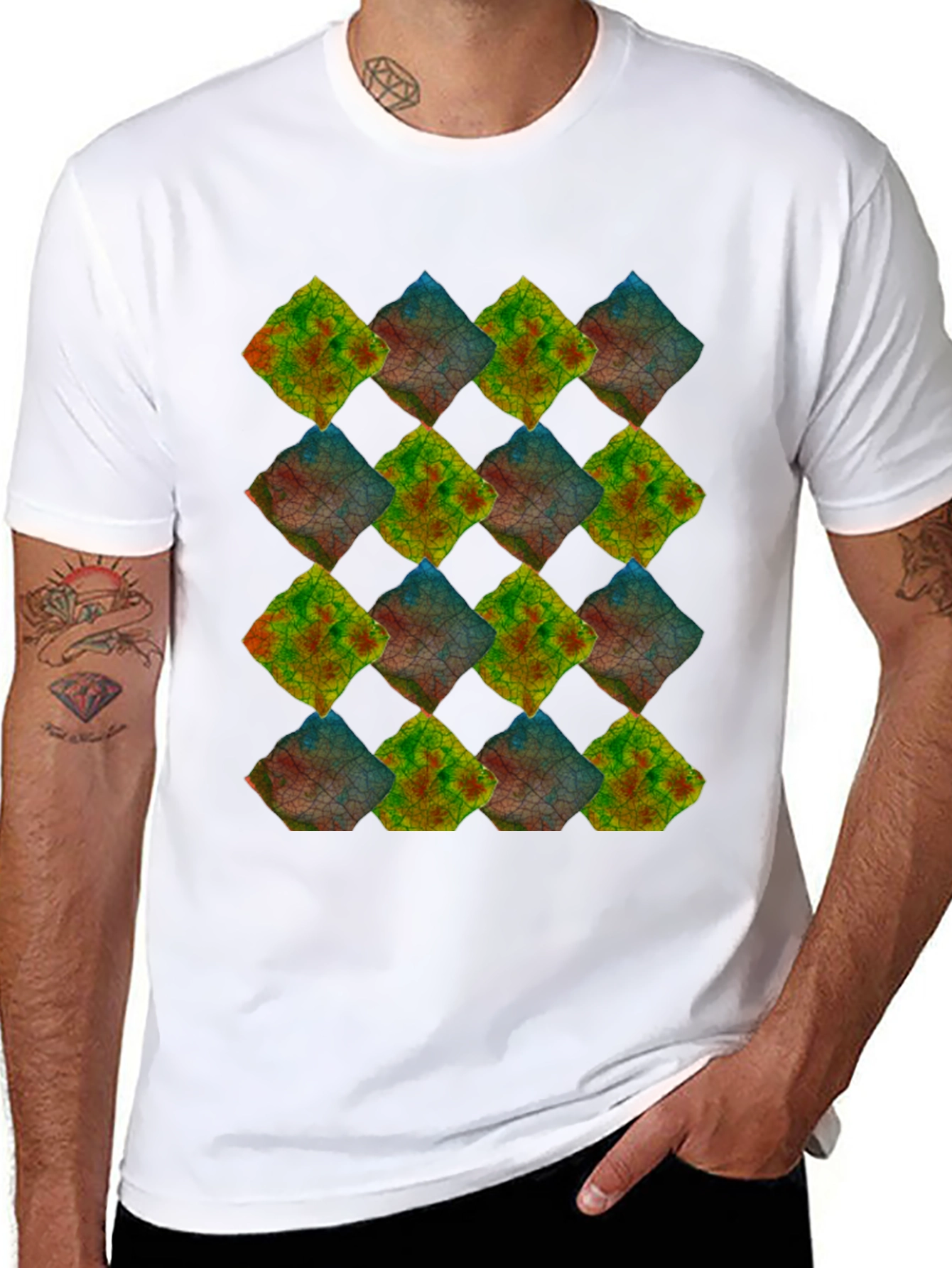 Abstract Mosaic Tee - Unique Graphic Print
