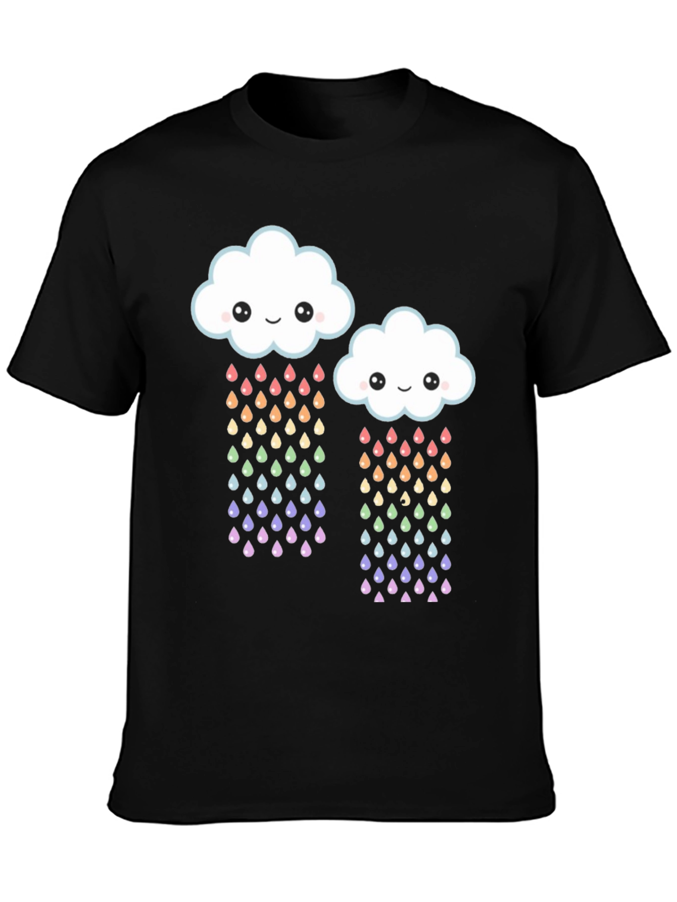 Cute Cloud Rainbow Drops Graphic Tee