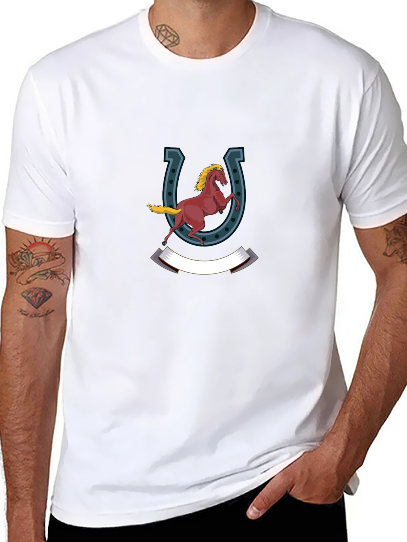Horse & Horseshoe Graphic Print Tee