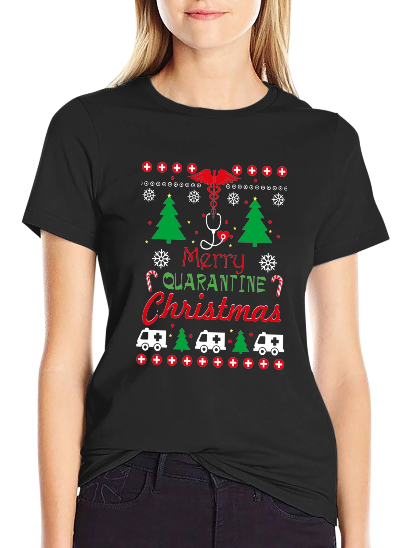 Merry Quarantine Christmas Graphic Tee