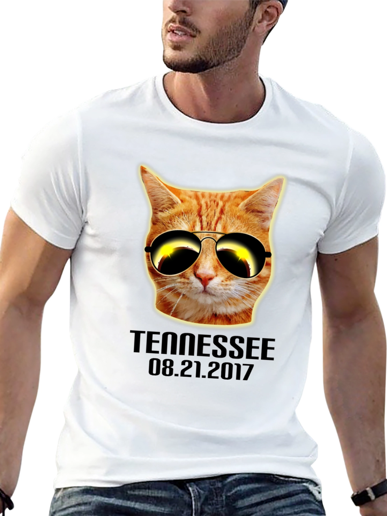 Tennessee Solar Eclipse Cat T-Shirt - August 21 2017