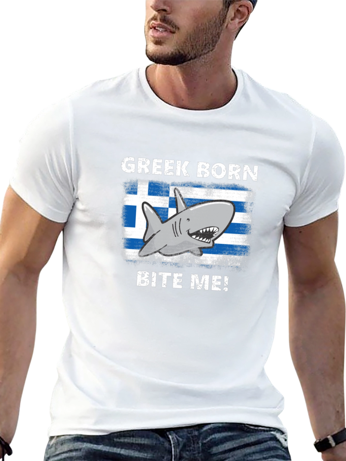 Greek Born Shark Bite Me! T-Shirt