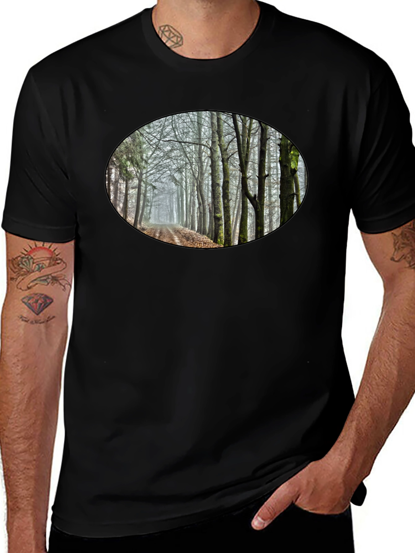 Nature Trail Graphic Tee - Black Cotton Blend