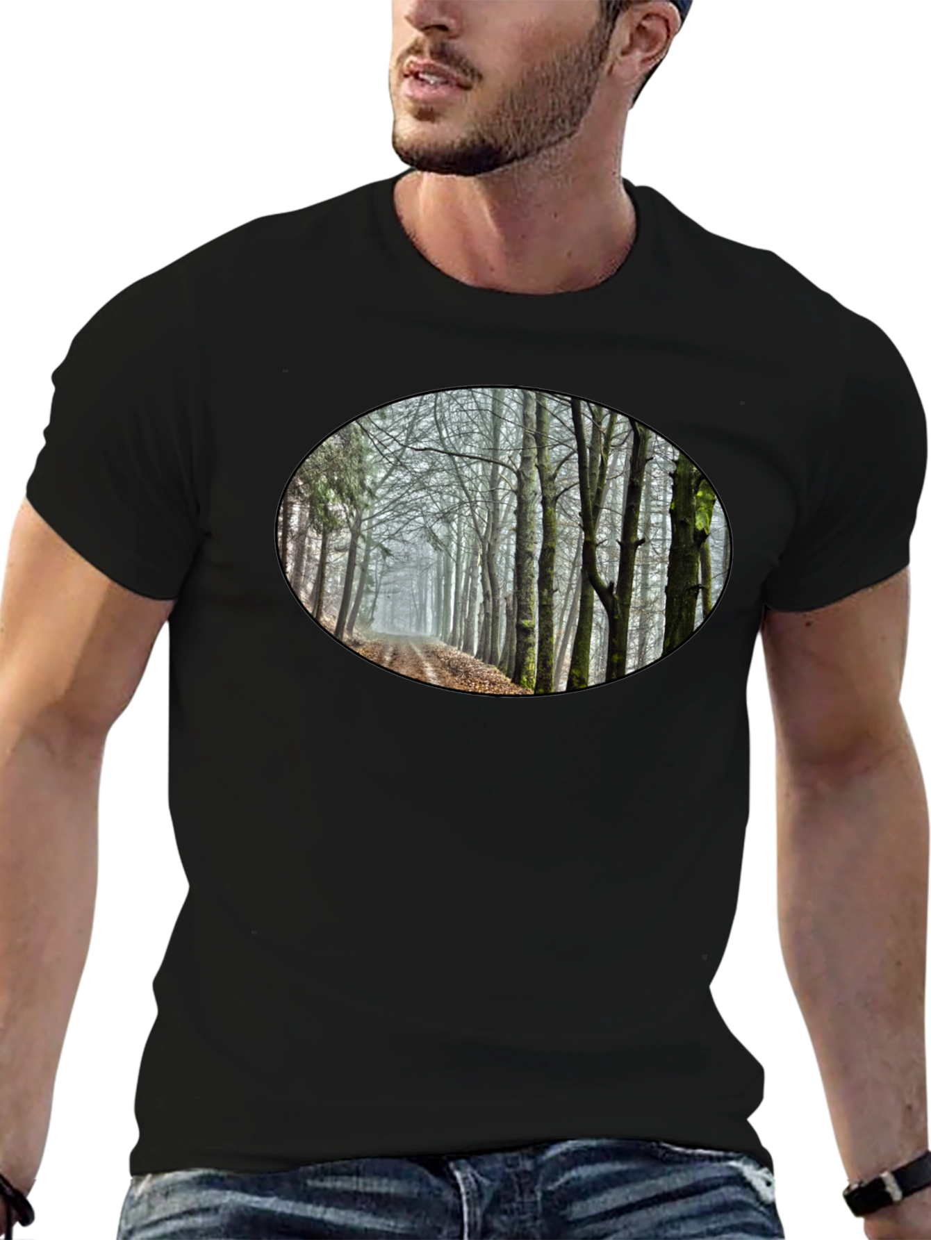 Nature Trail Graphic Tee - Black Cotton Blend