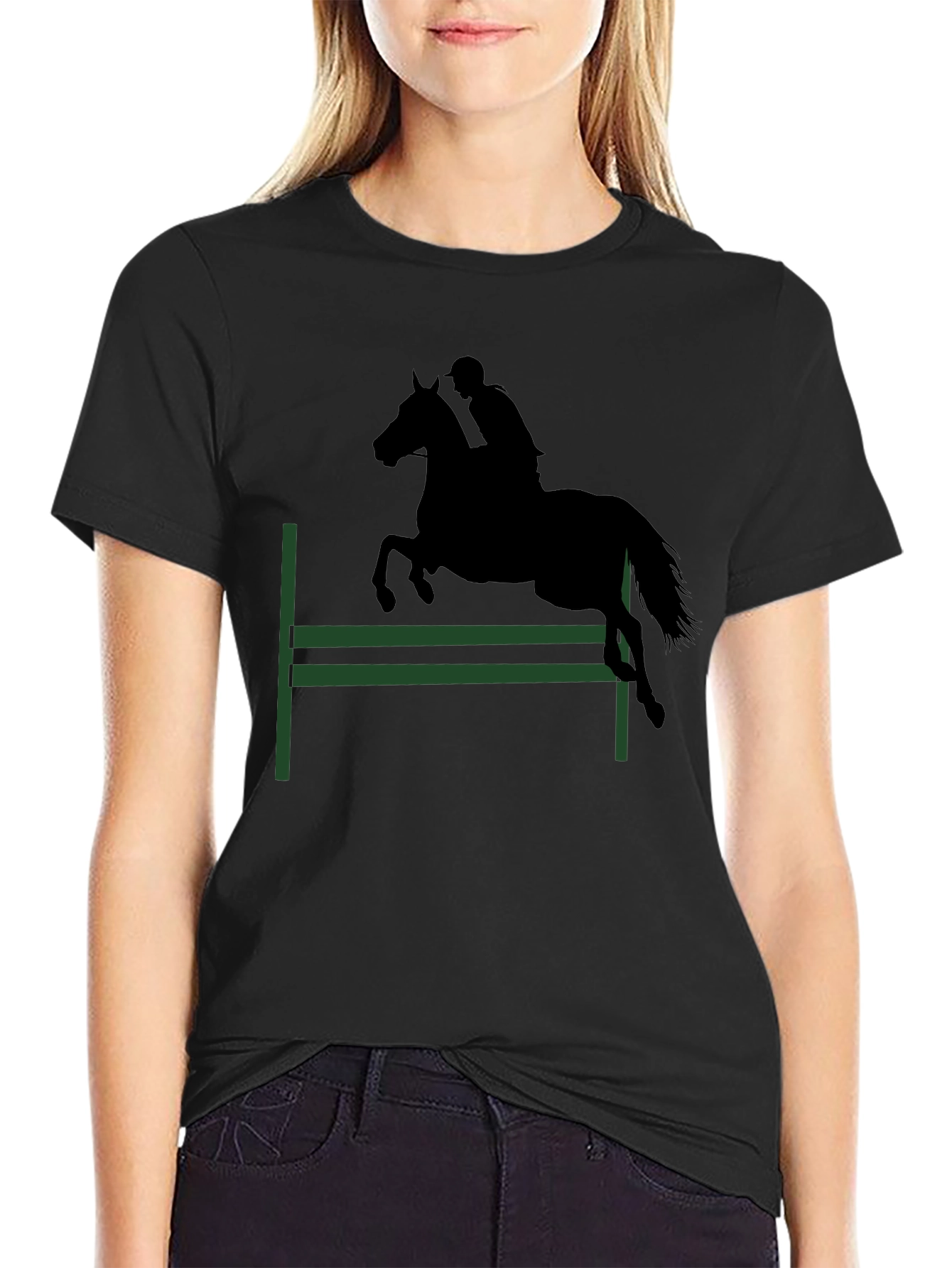 Equestrian T-Shirt: Horse Jumping Design