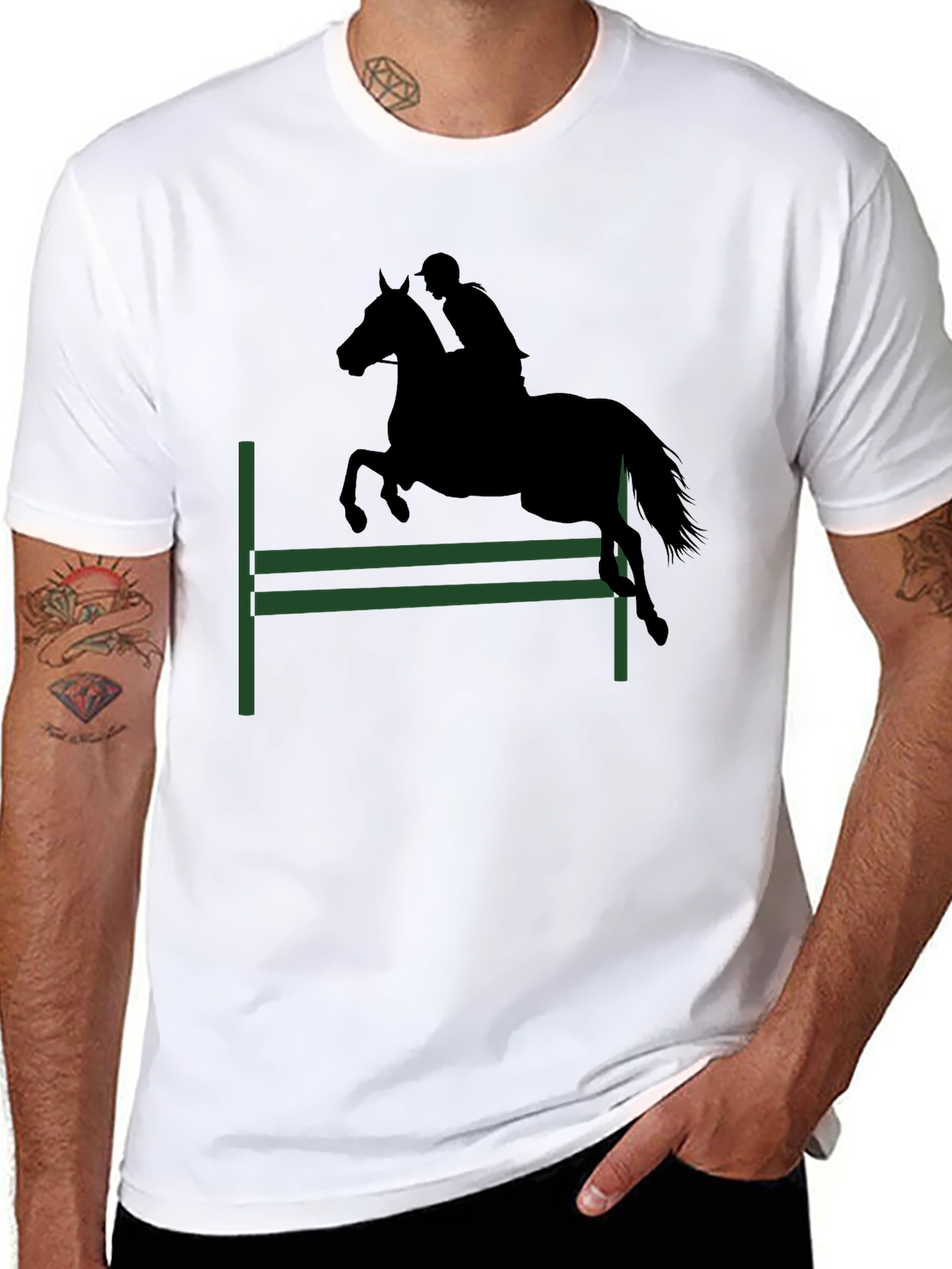 Equestrian T-Shirt: Horse Jumping Design