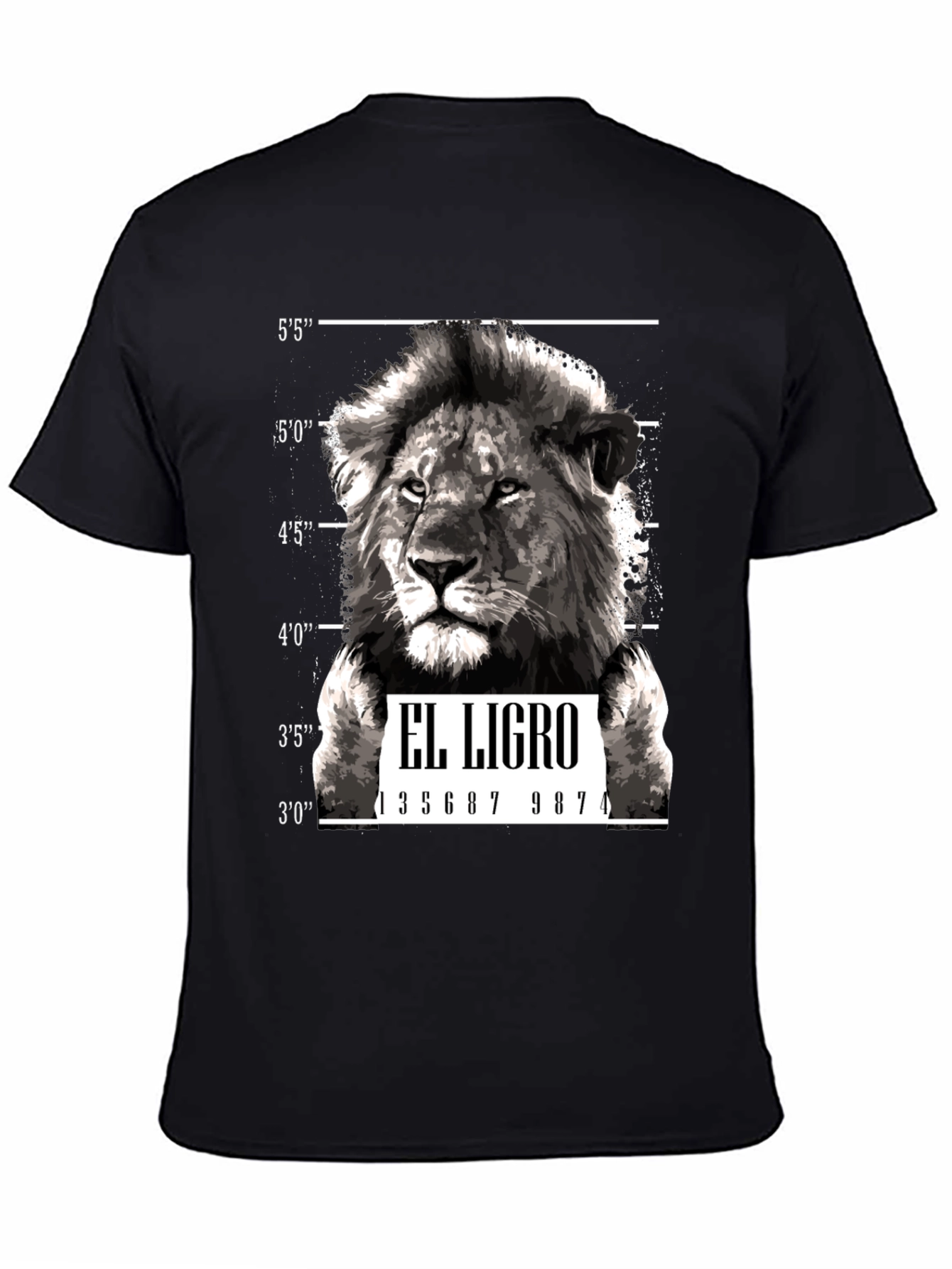 El Ligro Lion Mugshot Graphic T-Shirt