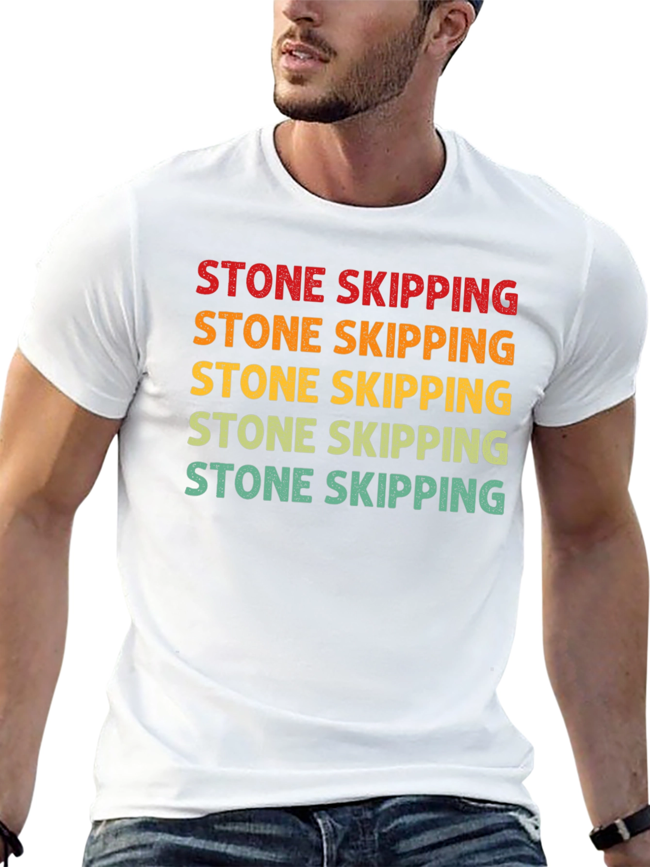 Stone Skipping Graphic Tee - Retro Style