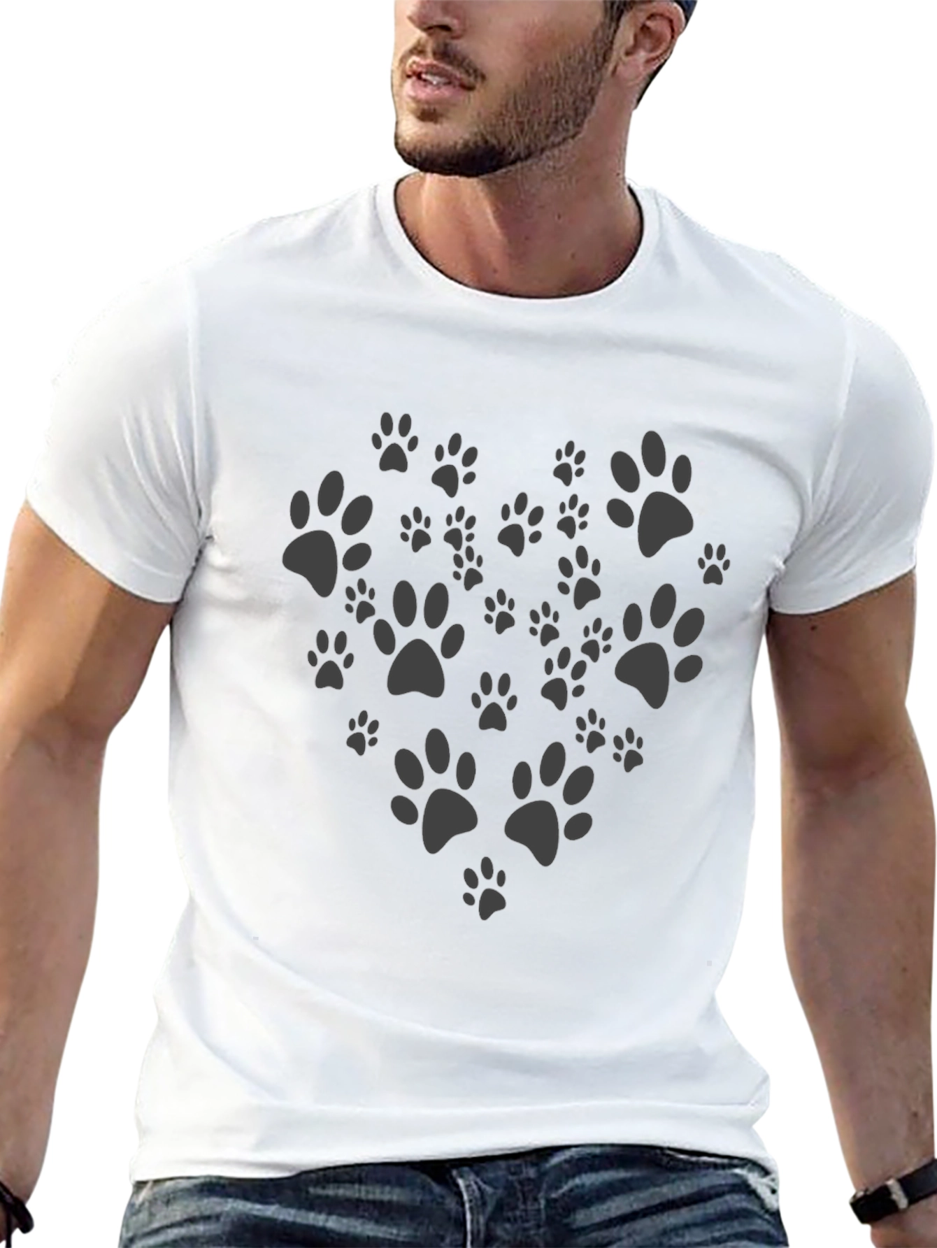Paw Print Heart T-Shirt - Dog Lover Tee