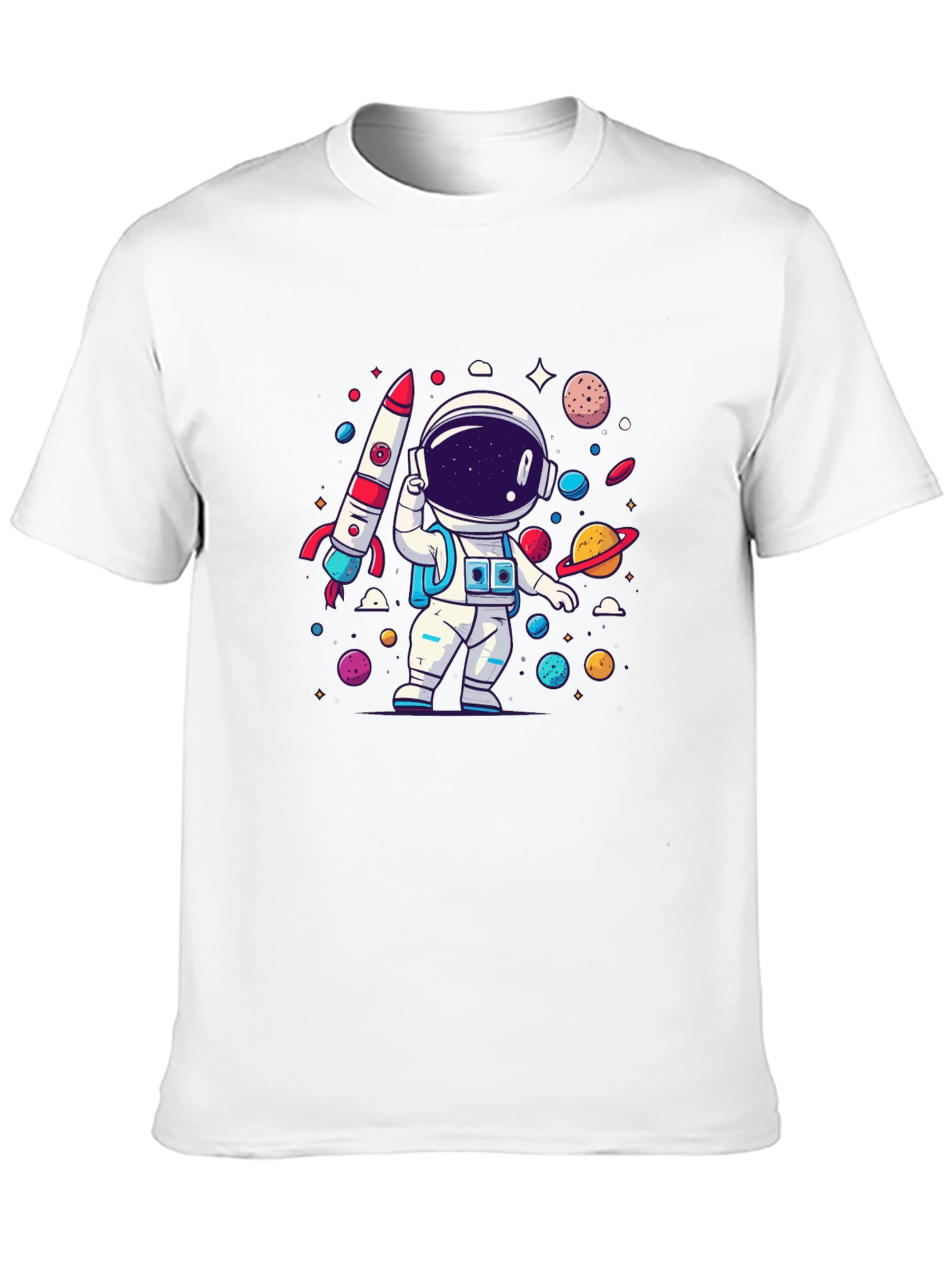 Astronaut Cartoon Graphic T-Shirt