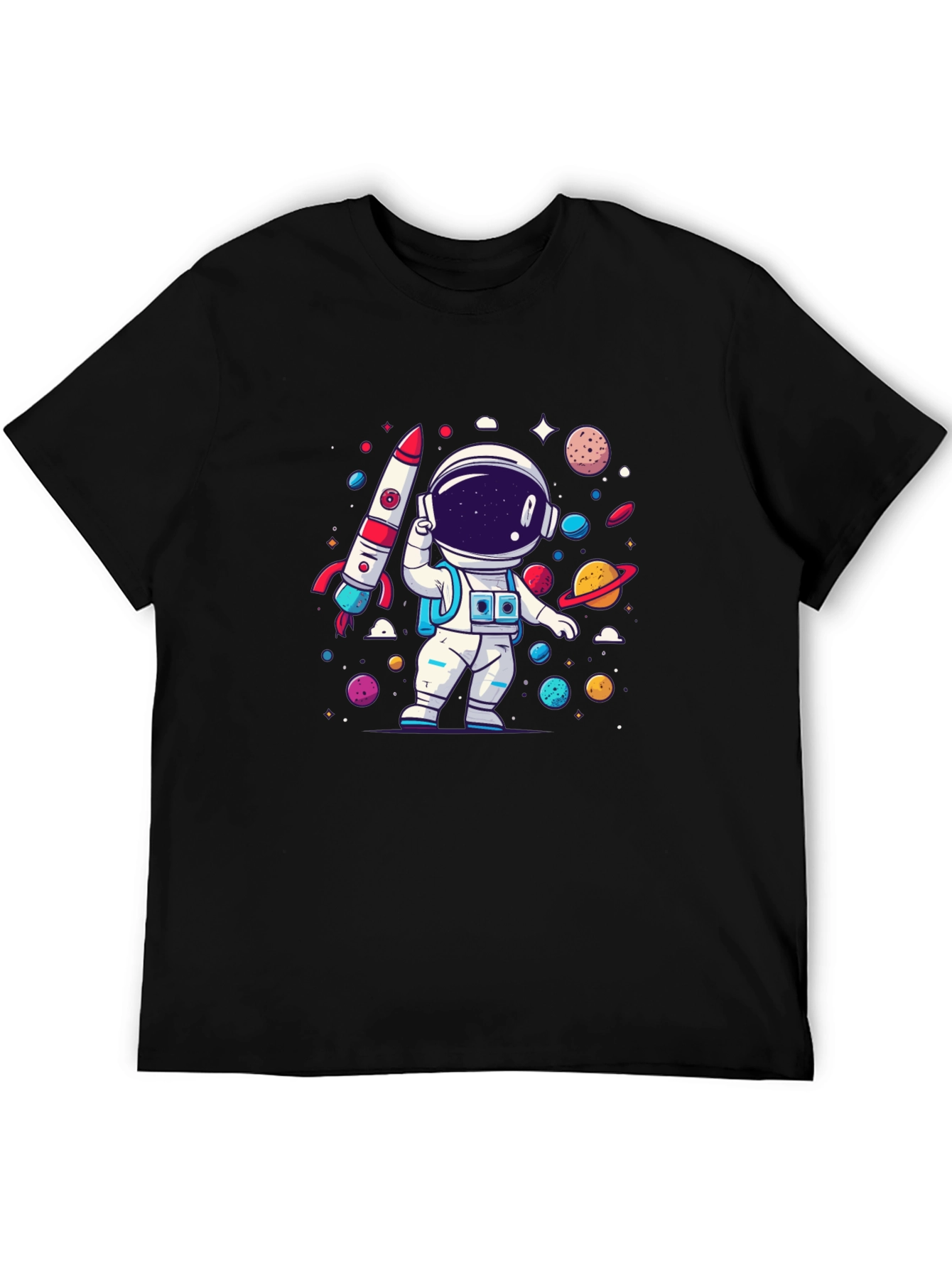 Astronaut Cartoon Graphic T-Shirt