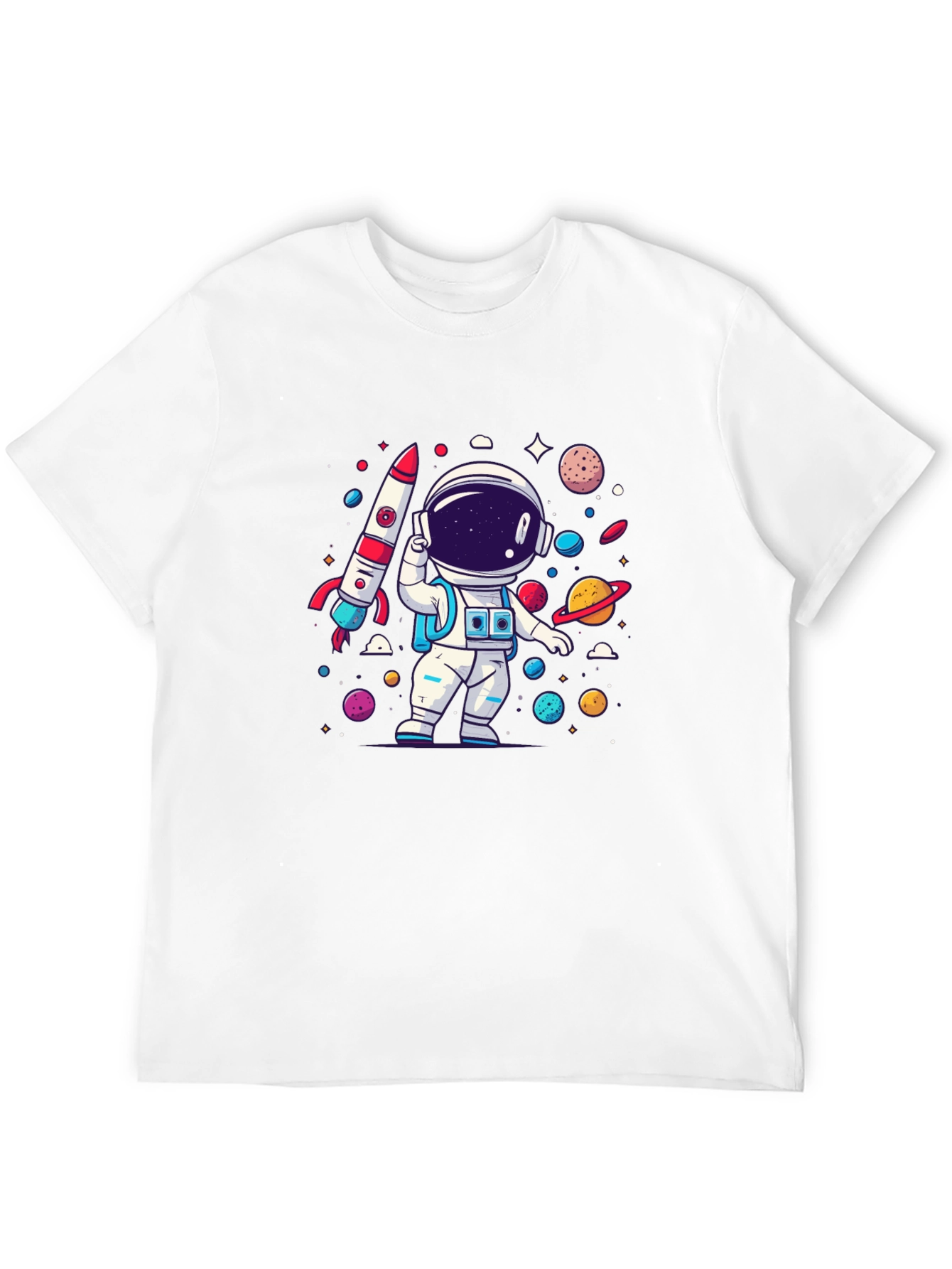 Astronaut Cartoon Graphic T-Shirt