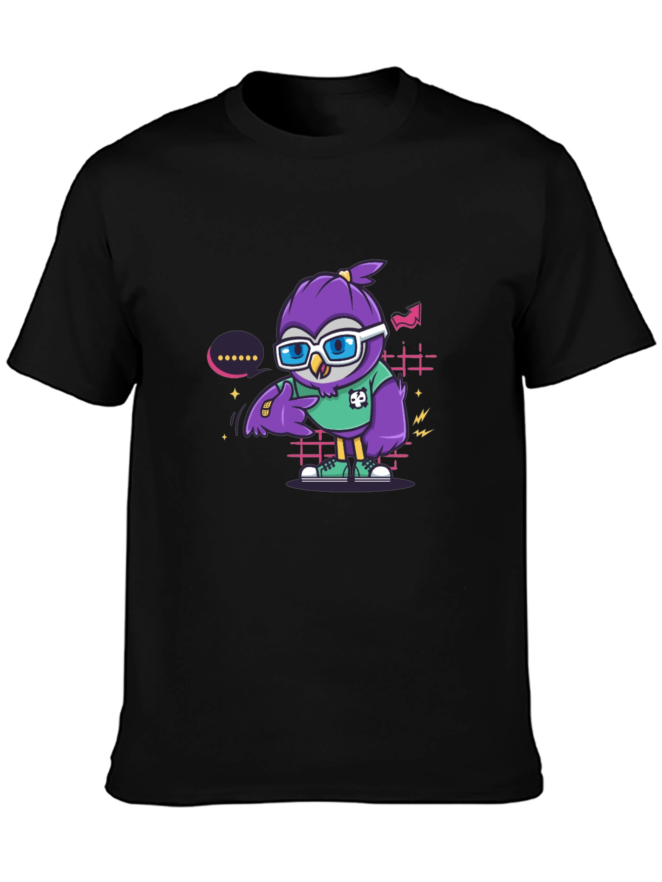 Cool Owl Graphic Tee - Trendy Cartoon Style