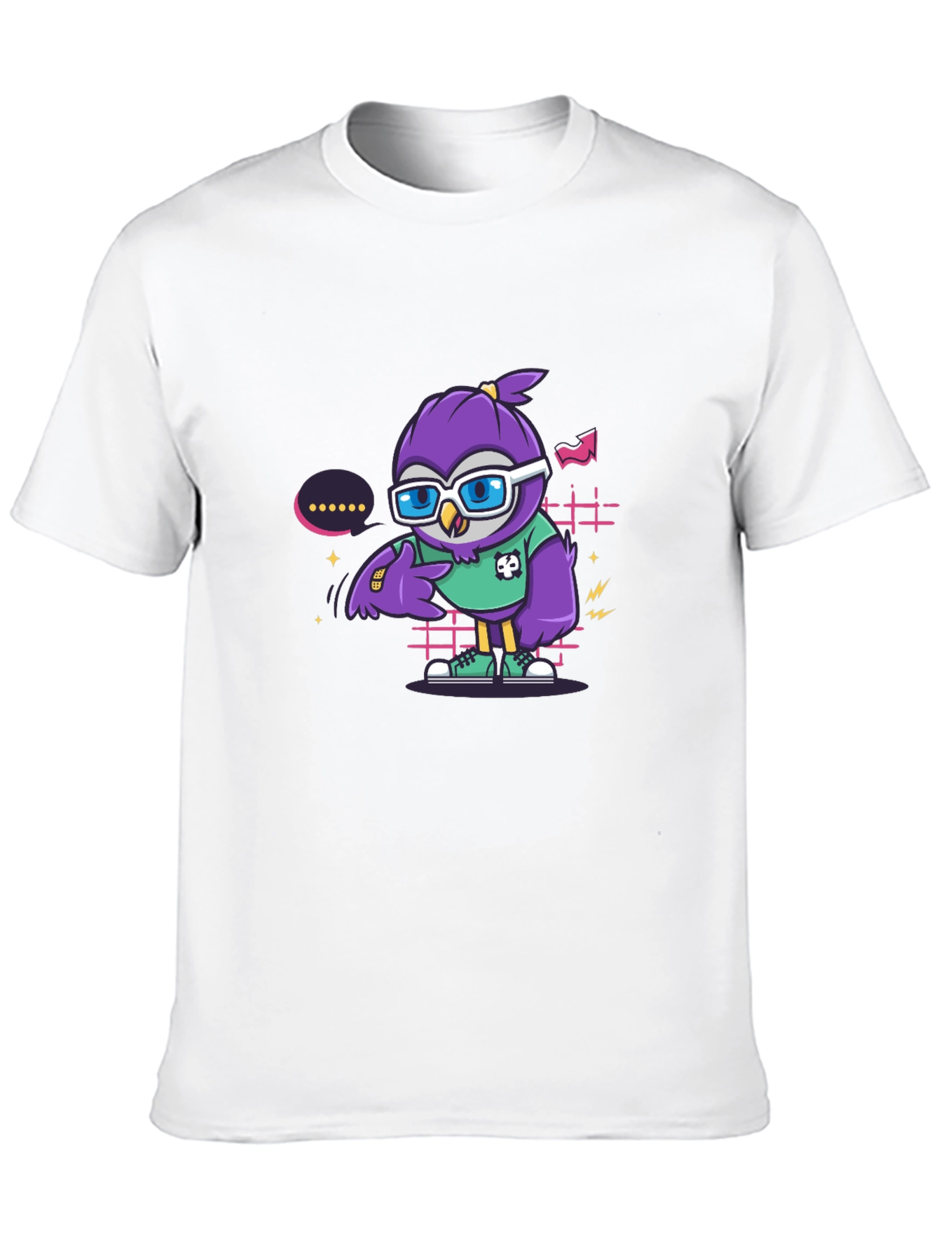 Cool Owl Graphic Tee - Trendy Cartoon Style