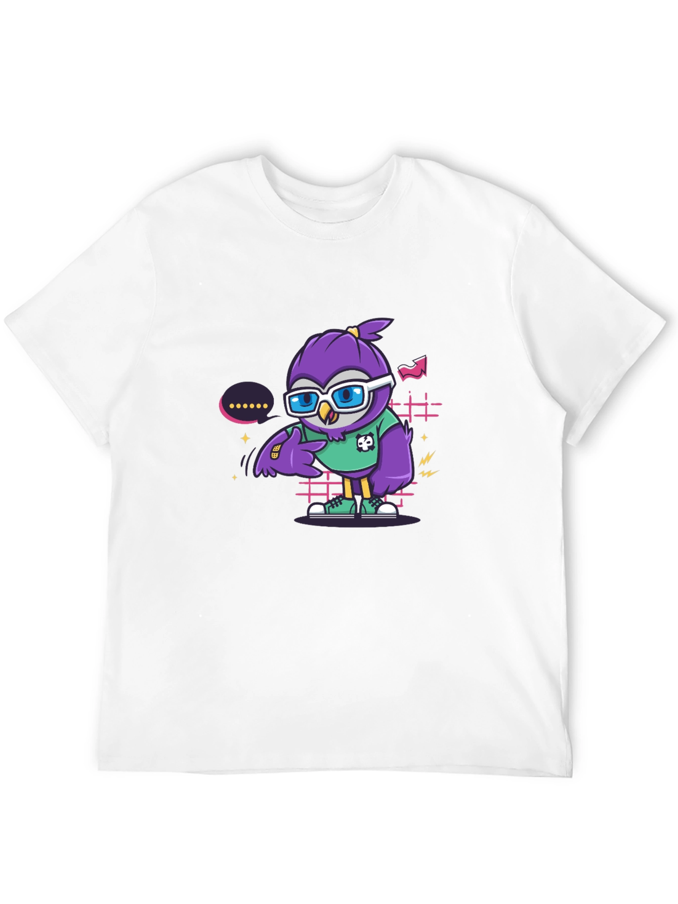 Cool Owl Graphic Tee - Trendy Cartoon Style