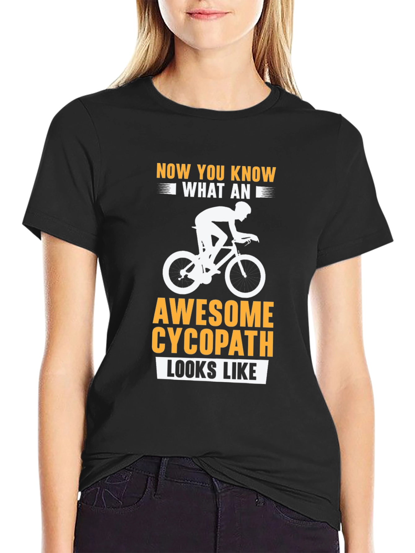 Awesome Cycopath Cyclist Black T-Shirt